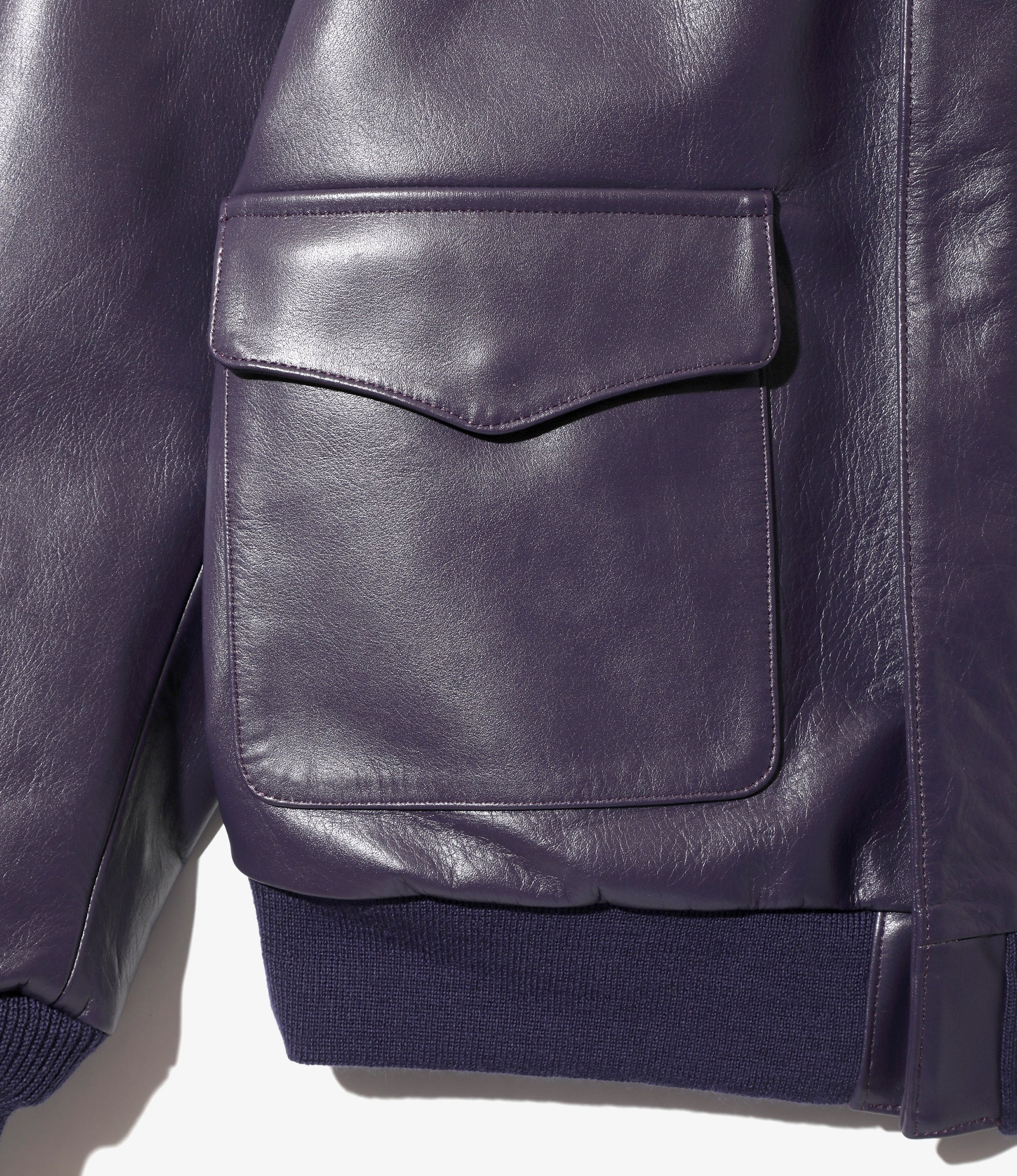 A-2 Jacket - Purple - Cowhide Lthr. - Image 4