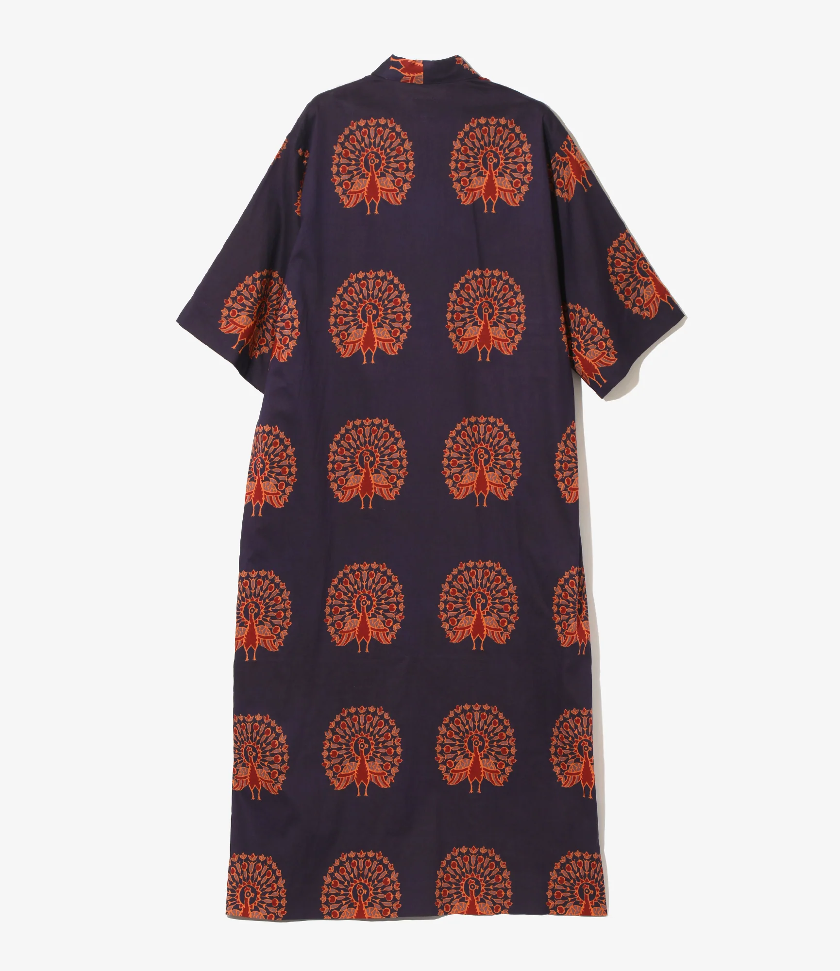 Ascot Collar Dress -  Peacock - Printed Cotton Lawn - Image 4