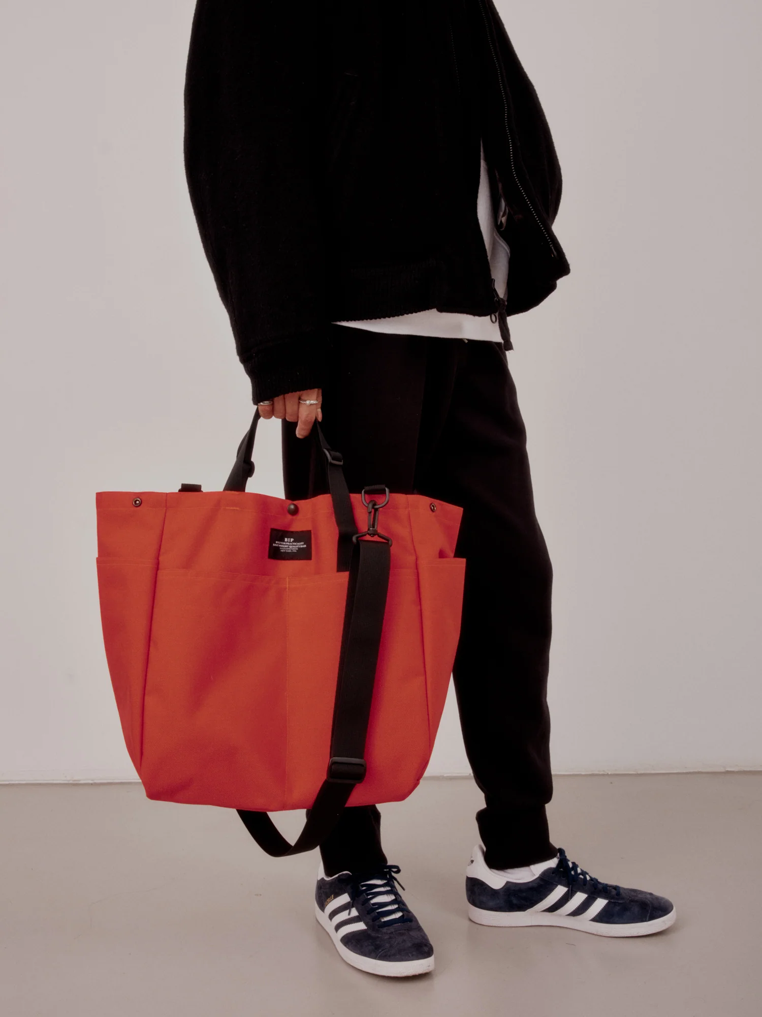 Carry-all Beach Bag - Canvas Nylon - Reddish Orange - Image 7