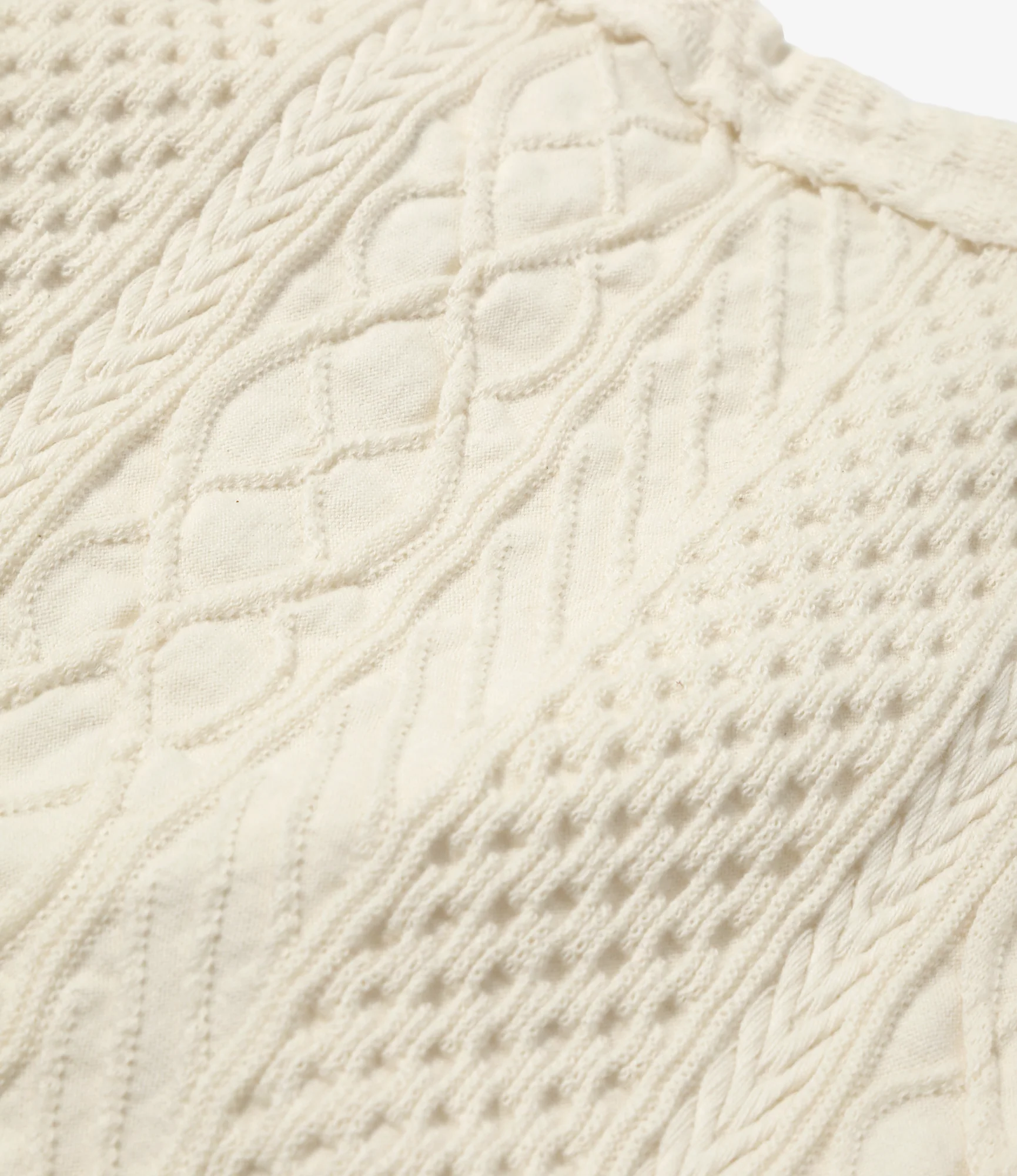 Bikini Top - Natural - Aran Pattern Jersey - Image 2