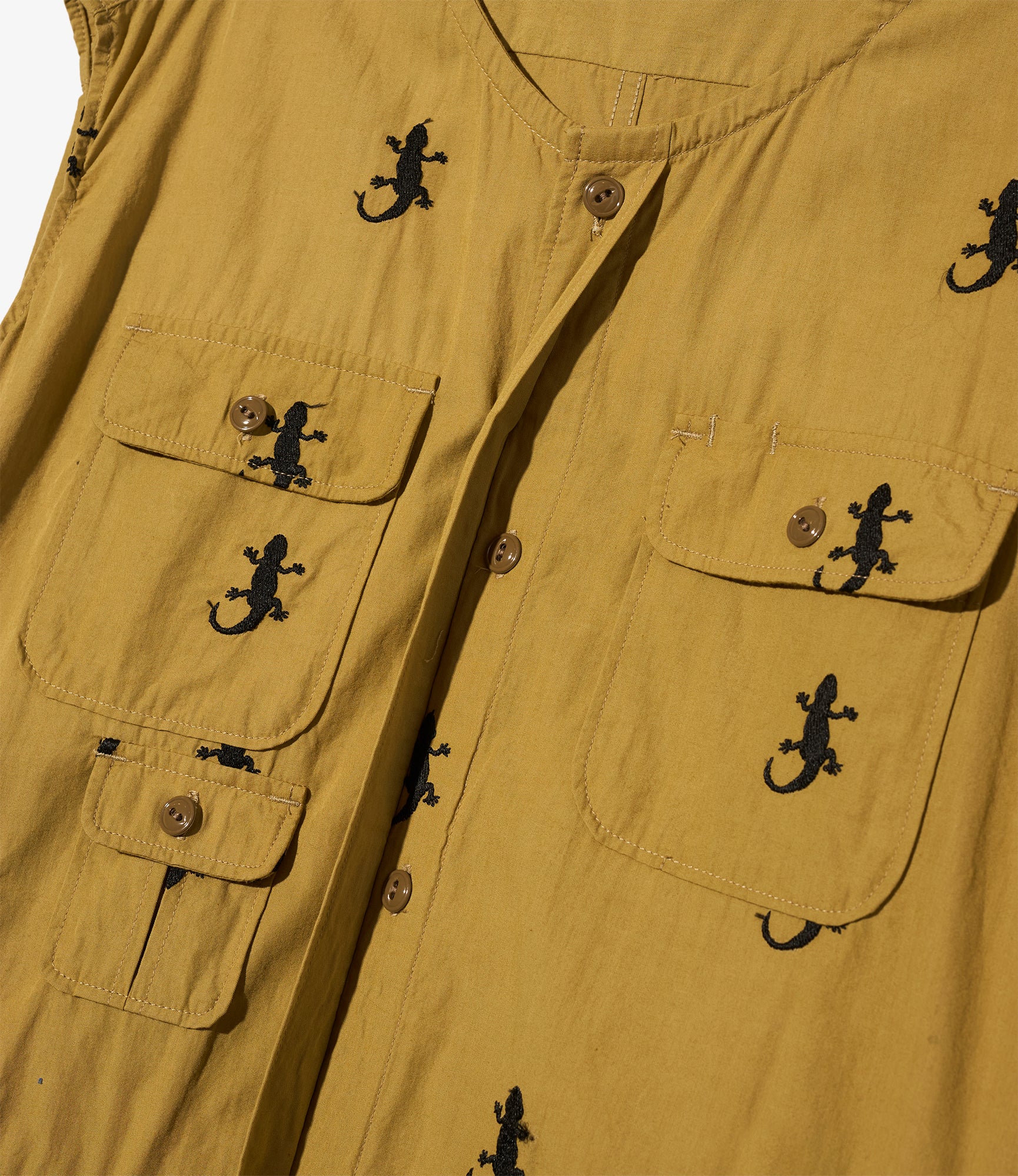 Bush Dress - Khaki Gecko Embroidery - Image 3