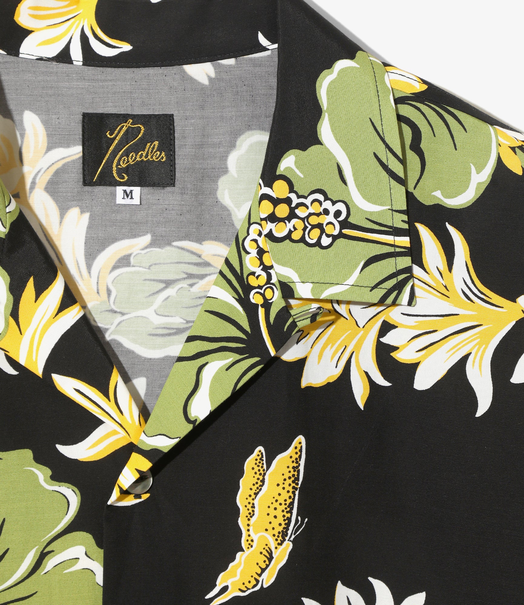 Cabana Shirt - Black - C/R Printed Flower & Papillon - Image 2