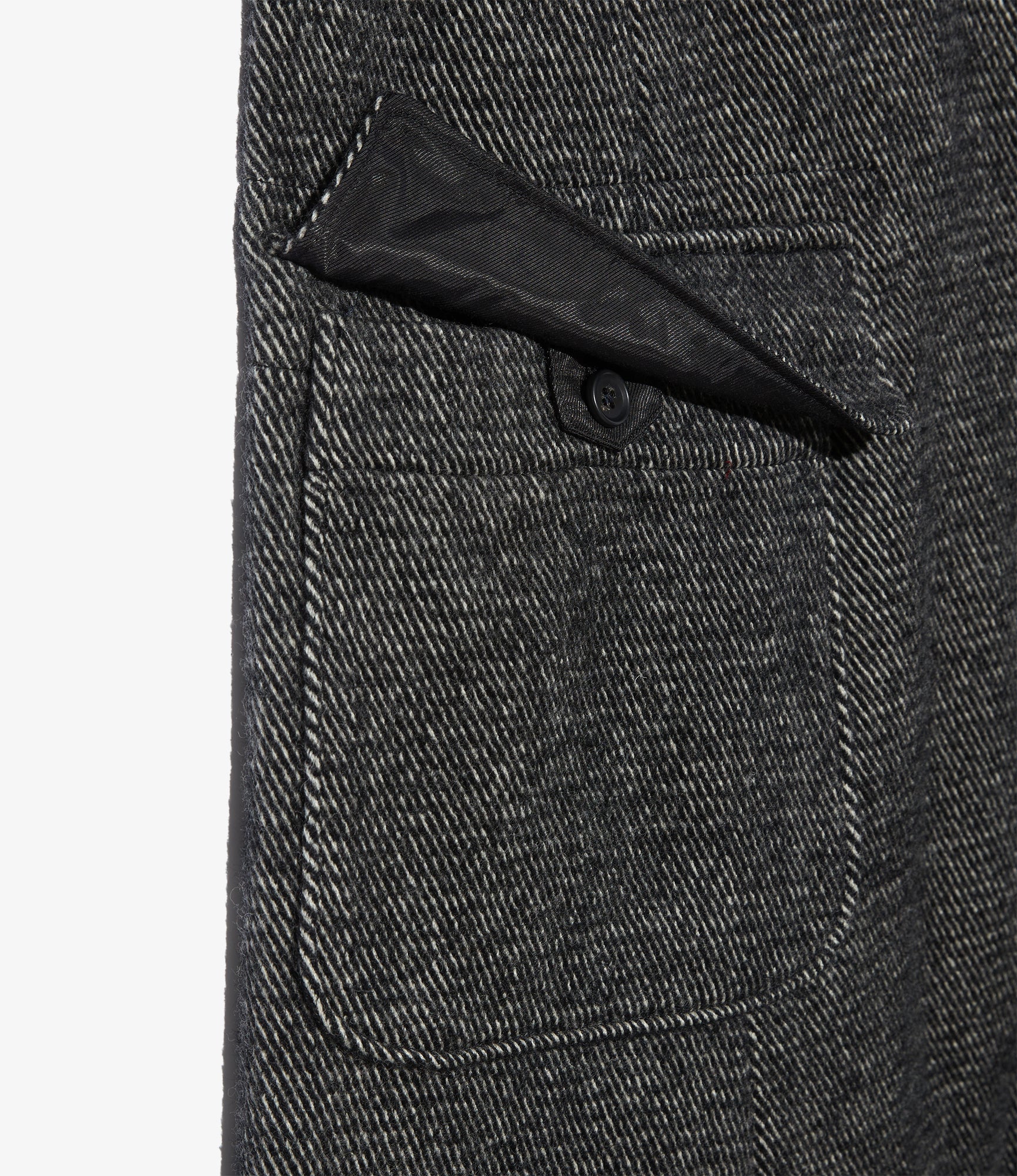 Chester Coat - Black Wool Shaggy Twill - Image 6
