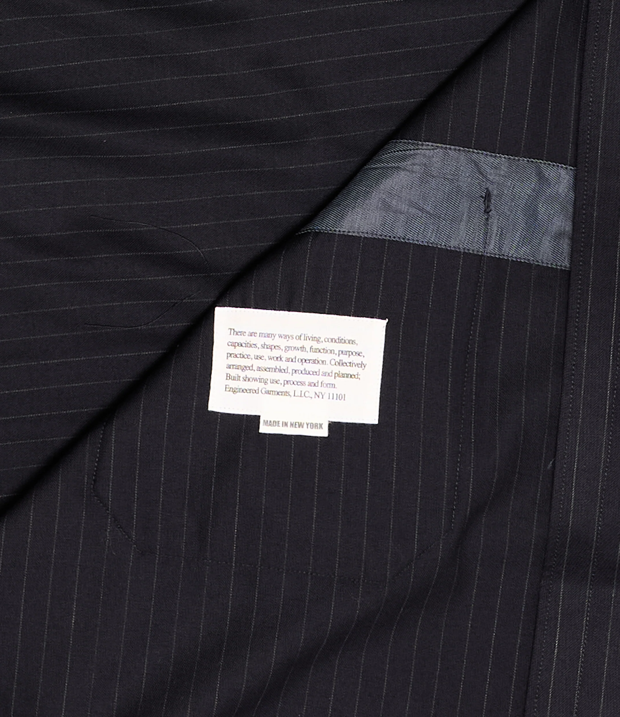 Dayton Long Shirt - Nepenthes Sp. - Dk. Navy Chalk Stripe Worsted Wool - Image 3