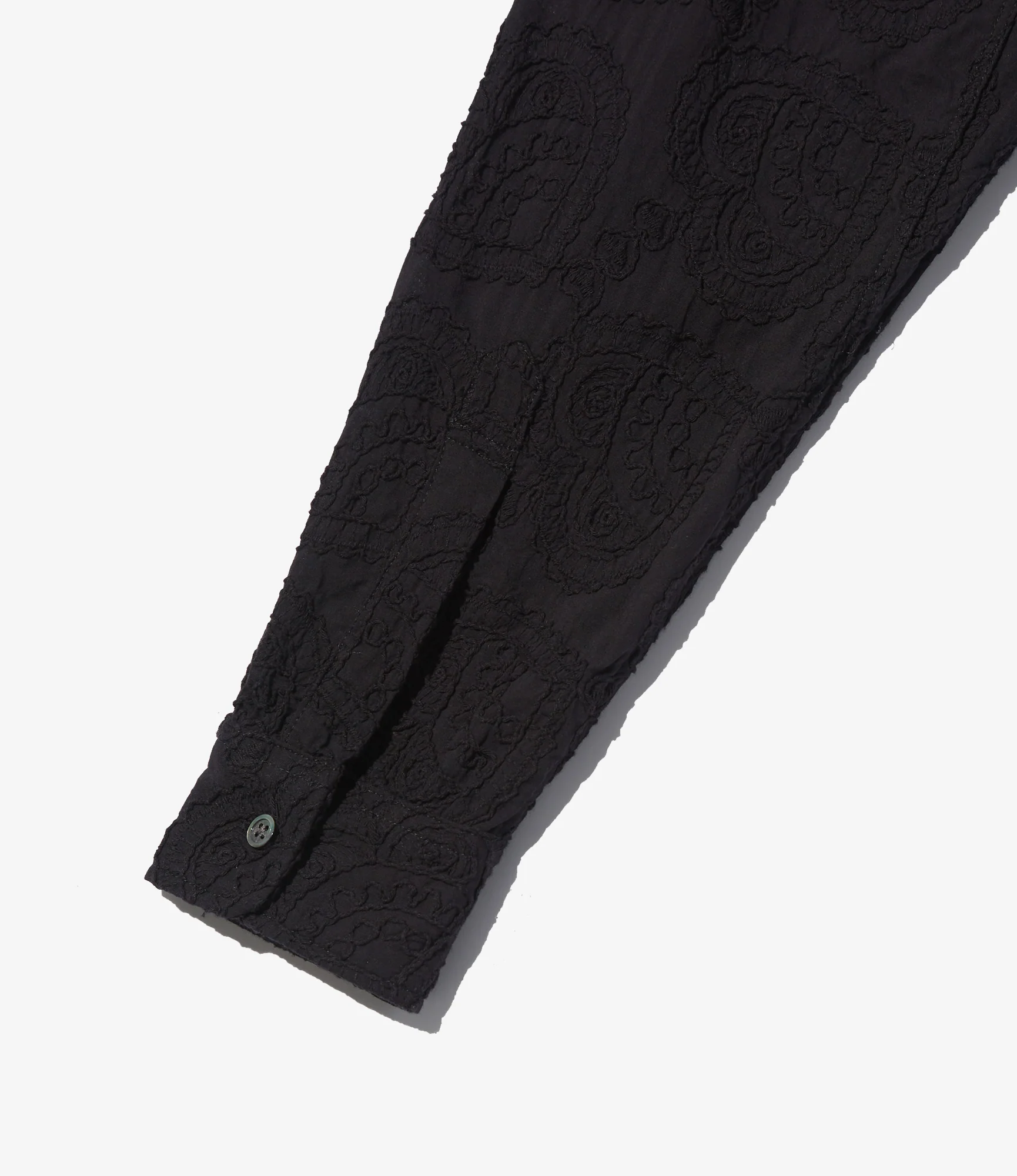 19th Century BD Shirt - Black Cotton Paisley Embroidery - Image 4