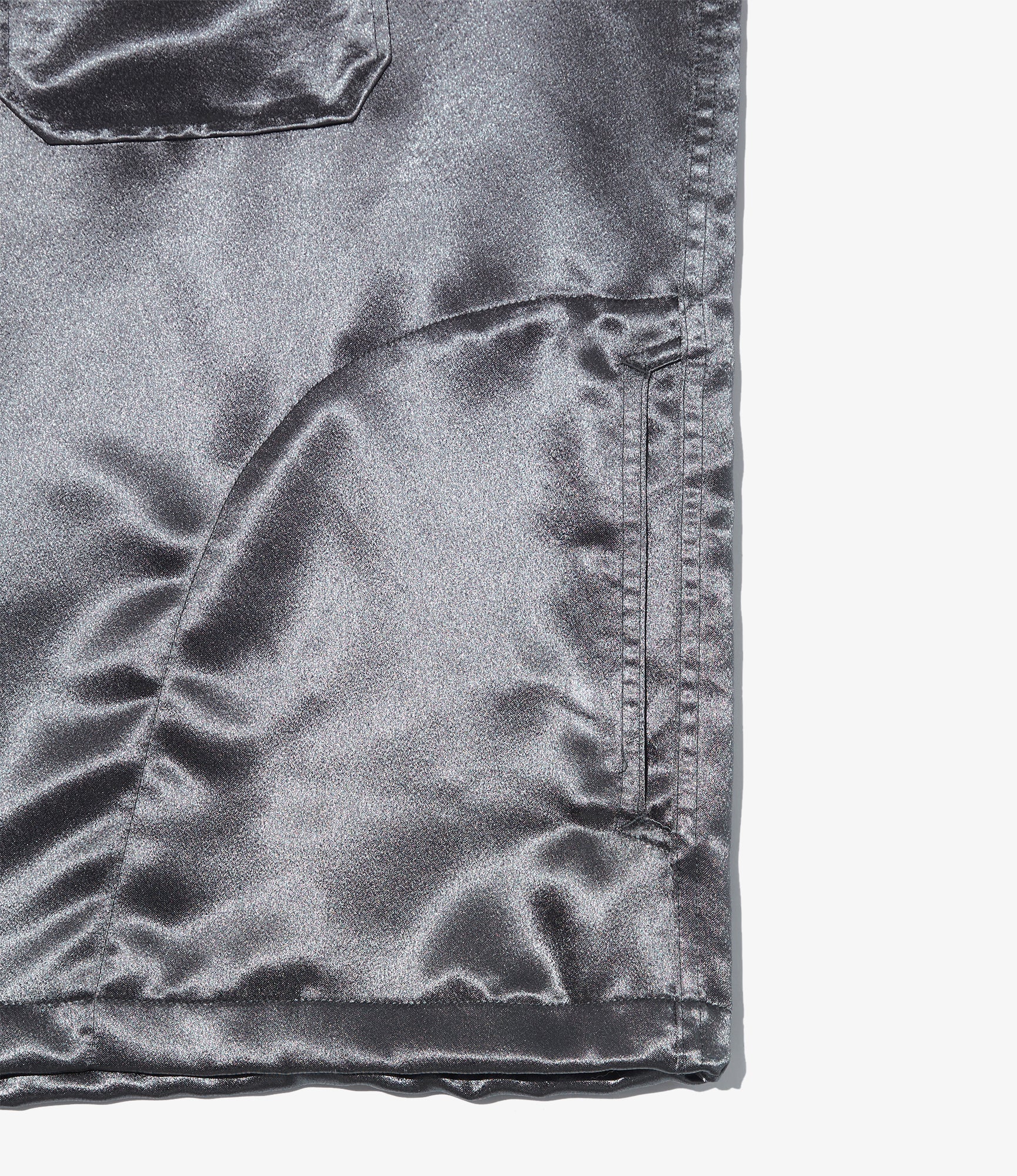 Cagoule Shirt - Charcoal Polyester Sateen - Image 4