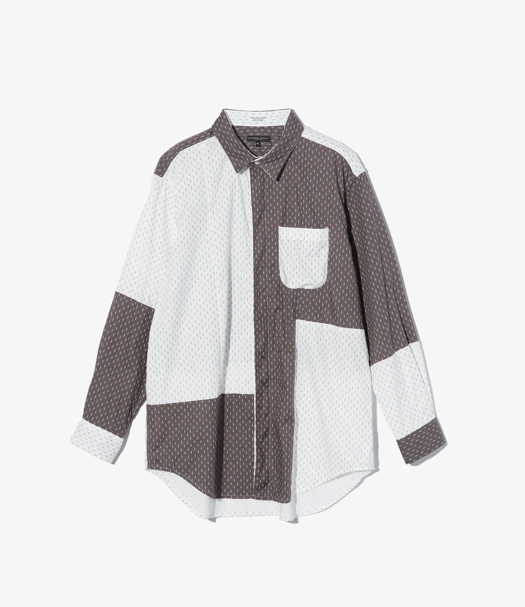 Combo Short Collar Shirt - White Cotton Music Print
