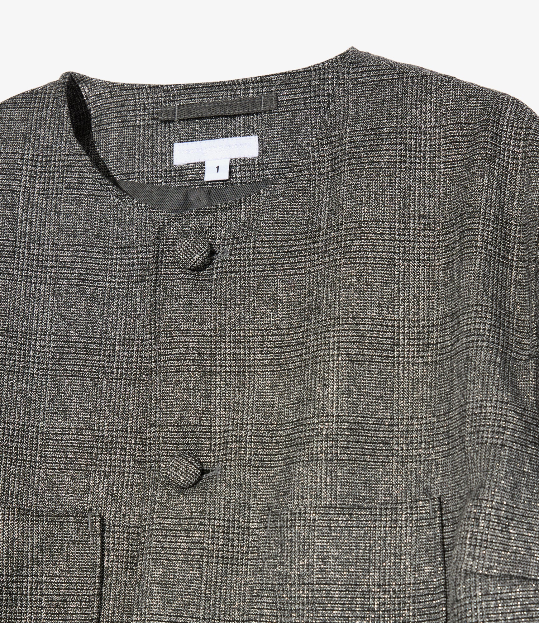 Women's CN Jacket - Dk. Grey Polyester Lurex Glen Plaid - Image 3