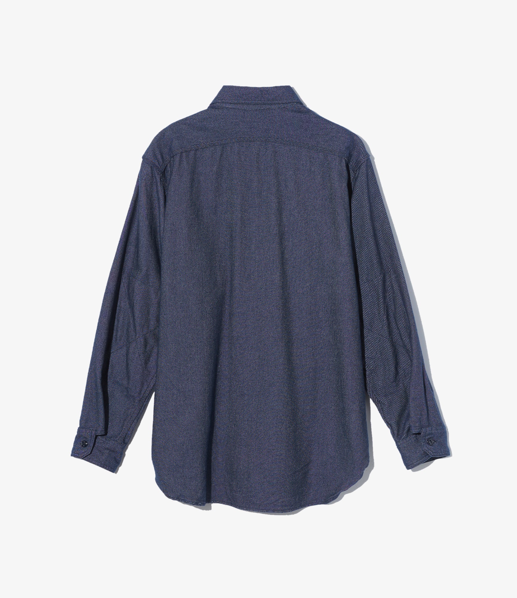 Work Shirt - Indigo Cotton Denim Flannel - Image 2
