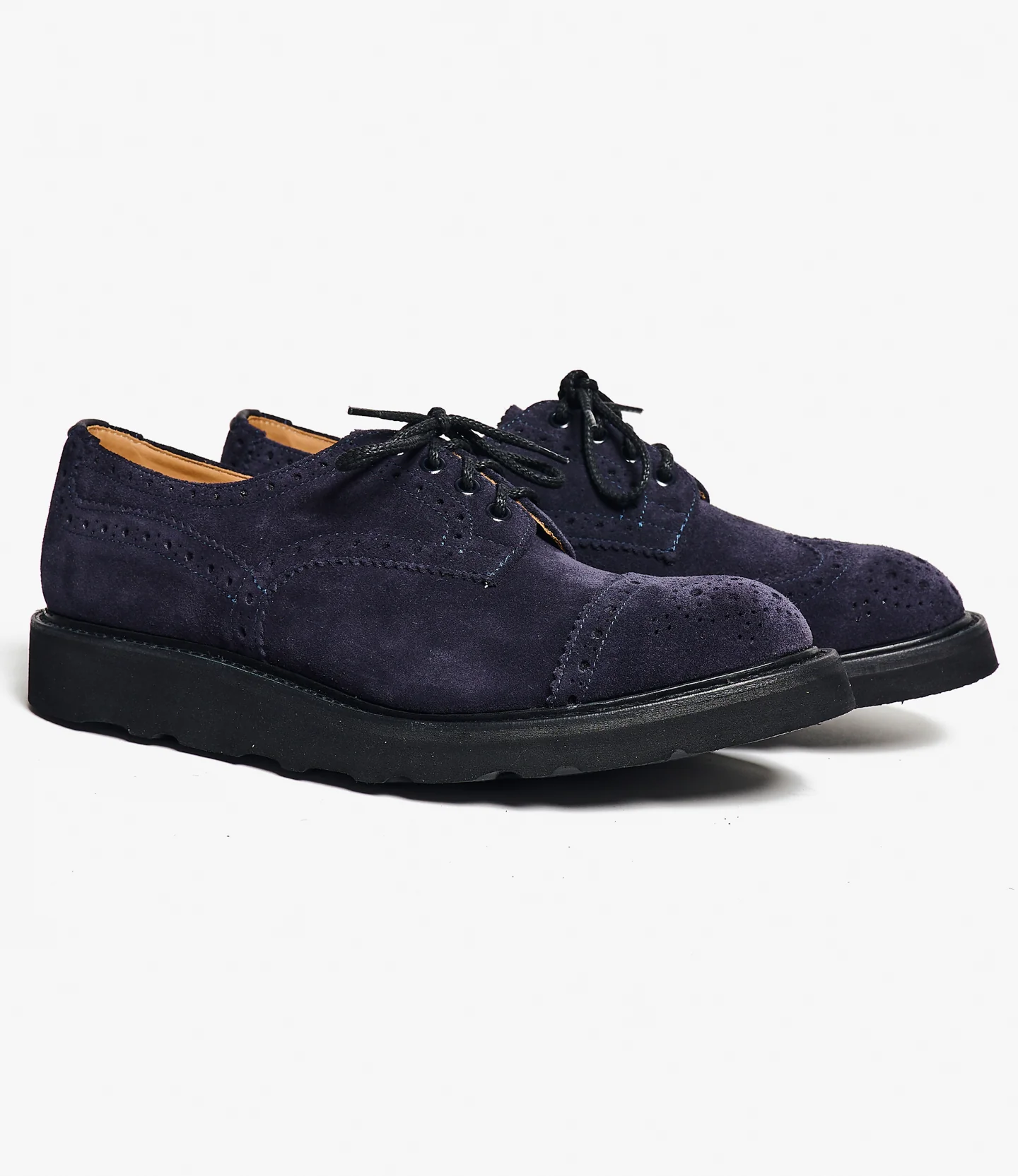 Engineered Garments x Tricker's Asymmetric Gibson - Dk. Navy Suede Morflex