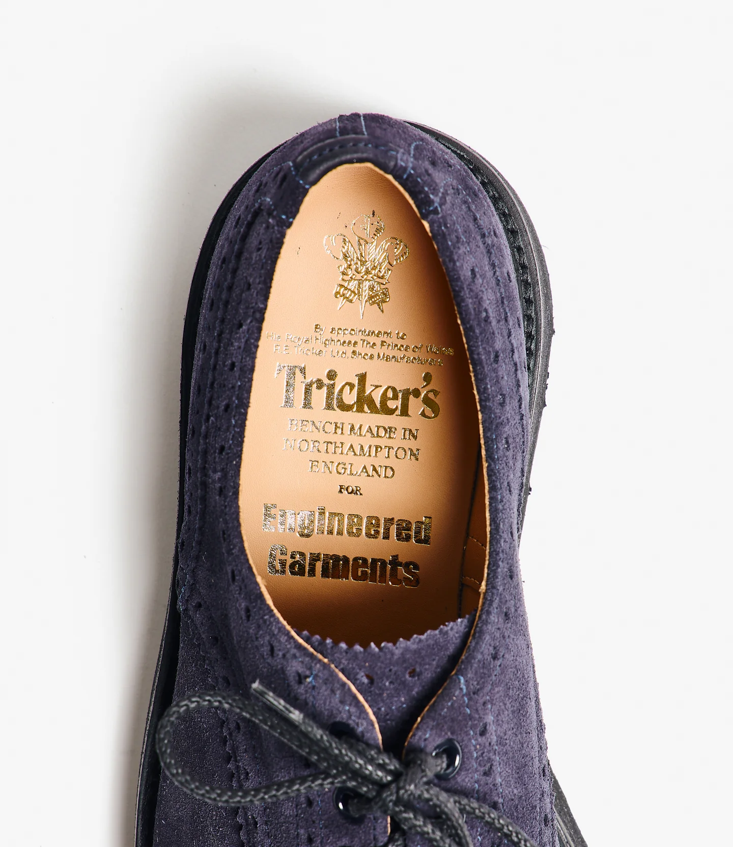 Engineered Garments x Tricker's Asymmetric Gibson - Dk. Navy Suede Morflex - Image 5