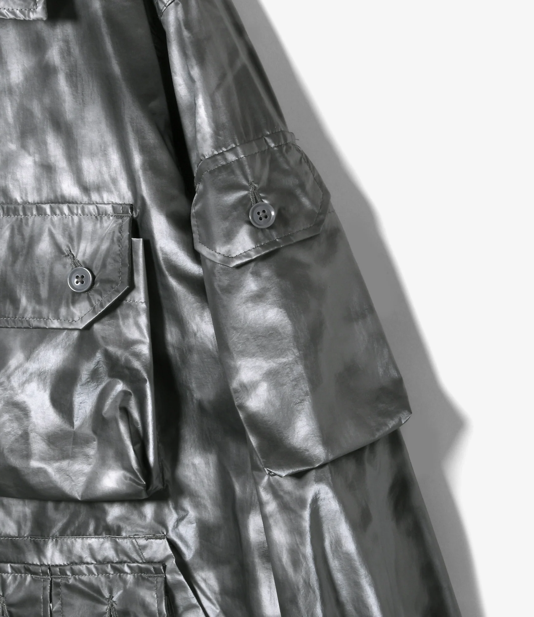 Explorer Shirt Jacket - Silver Nylon Shadow Print - Image 3