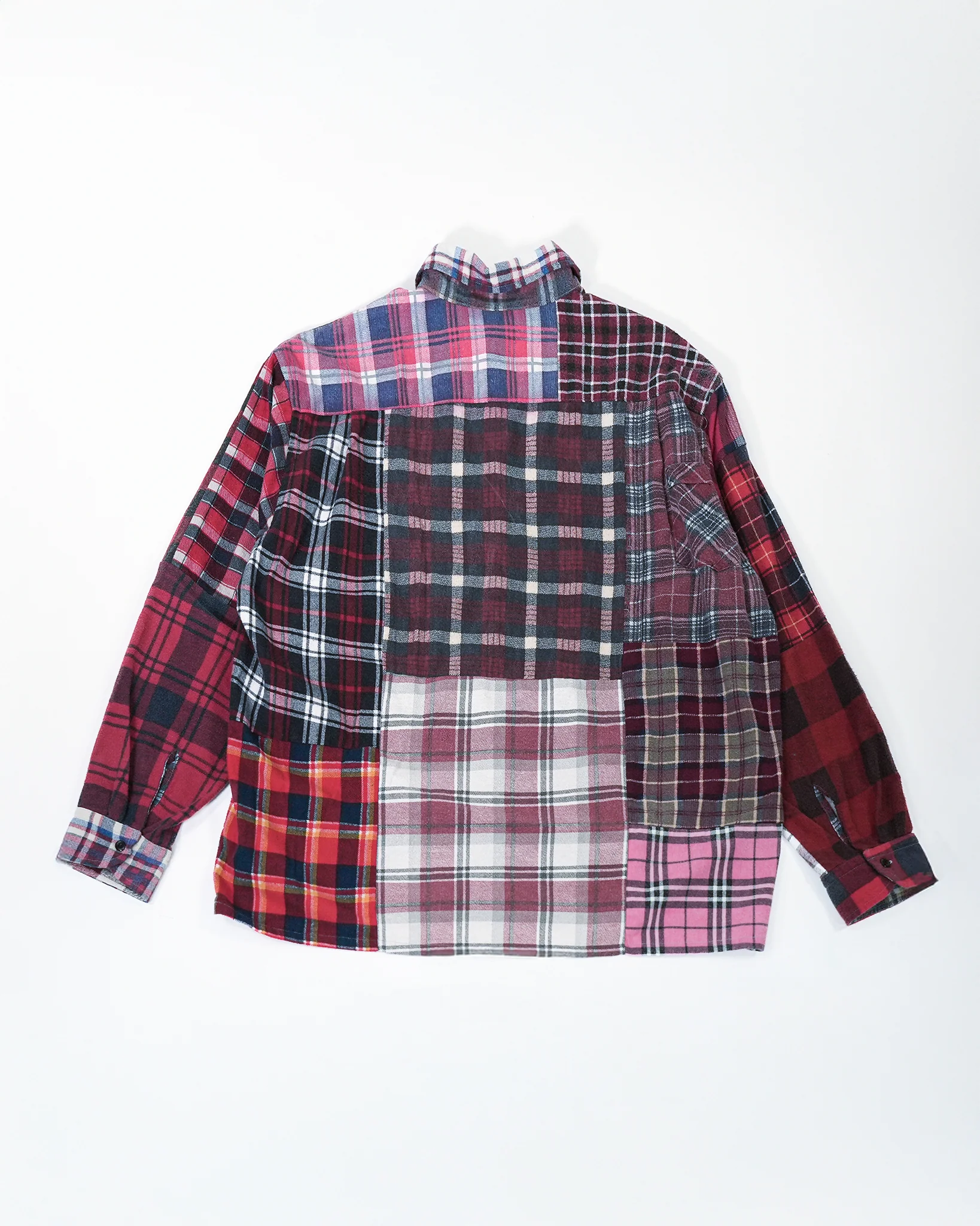 Flannel Shirt - Assorted -> Straight Hem Shirt - Red - Image 2