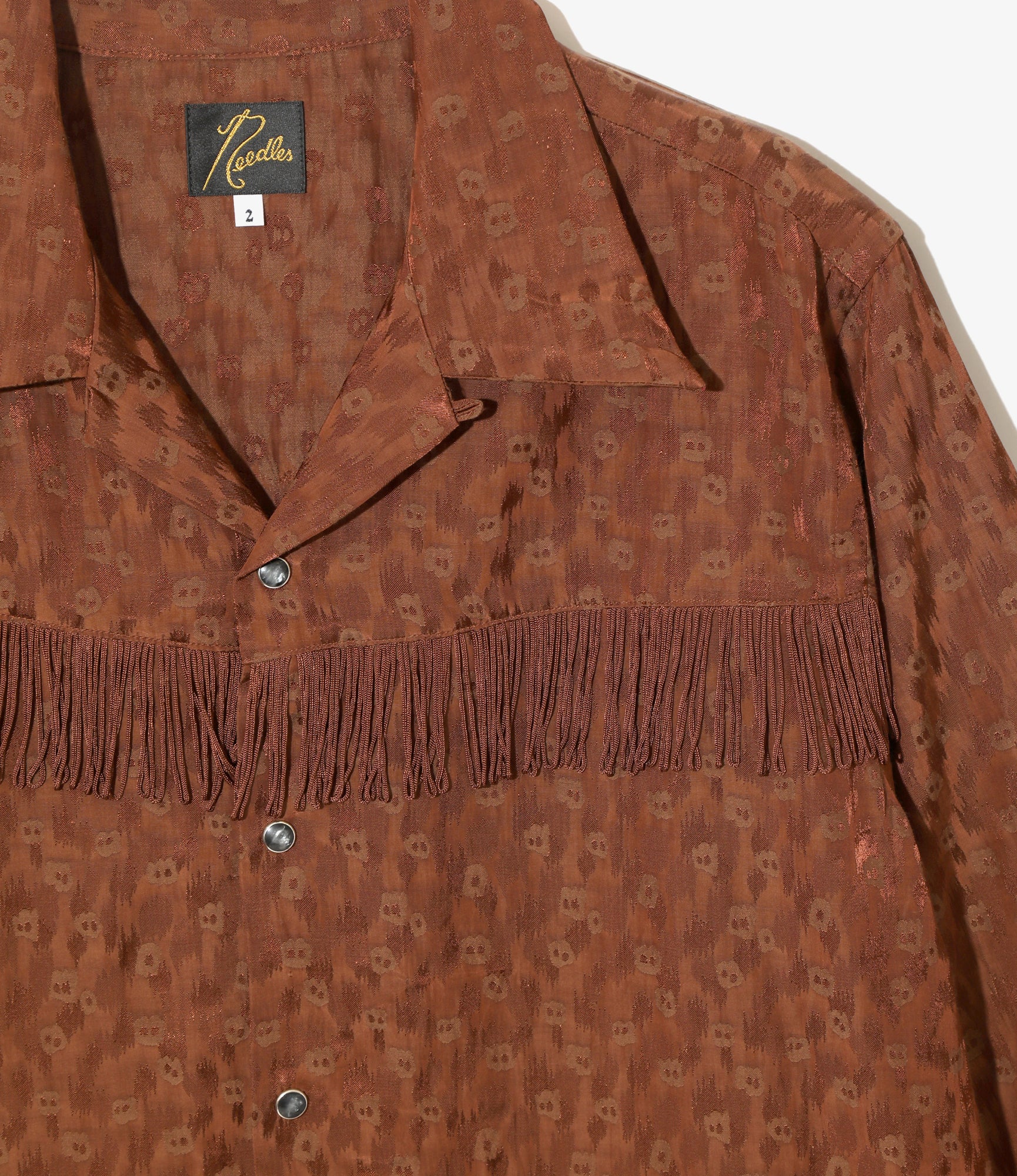Fringe Shirt Dress - Rust - R/C Leopard Jacquard - Image 2