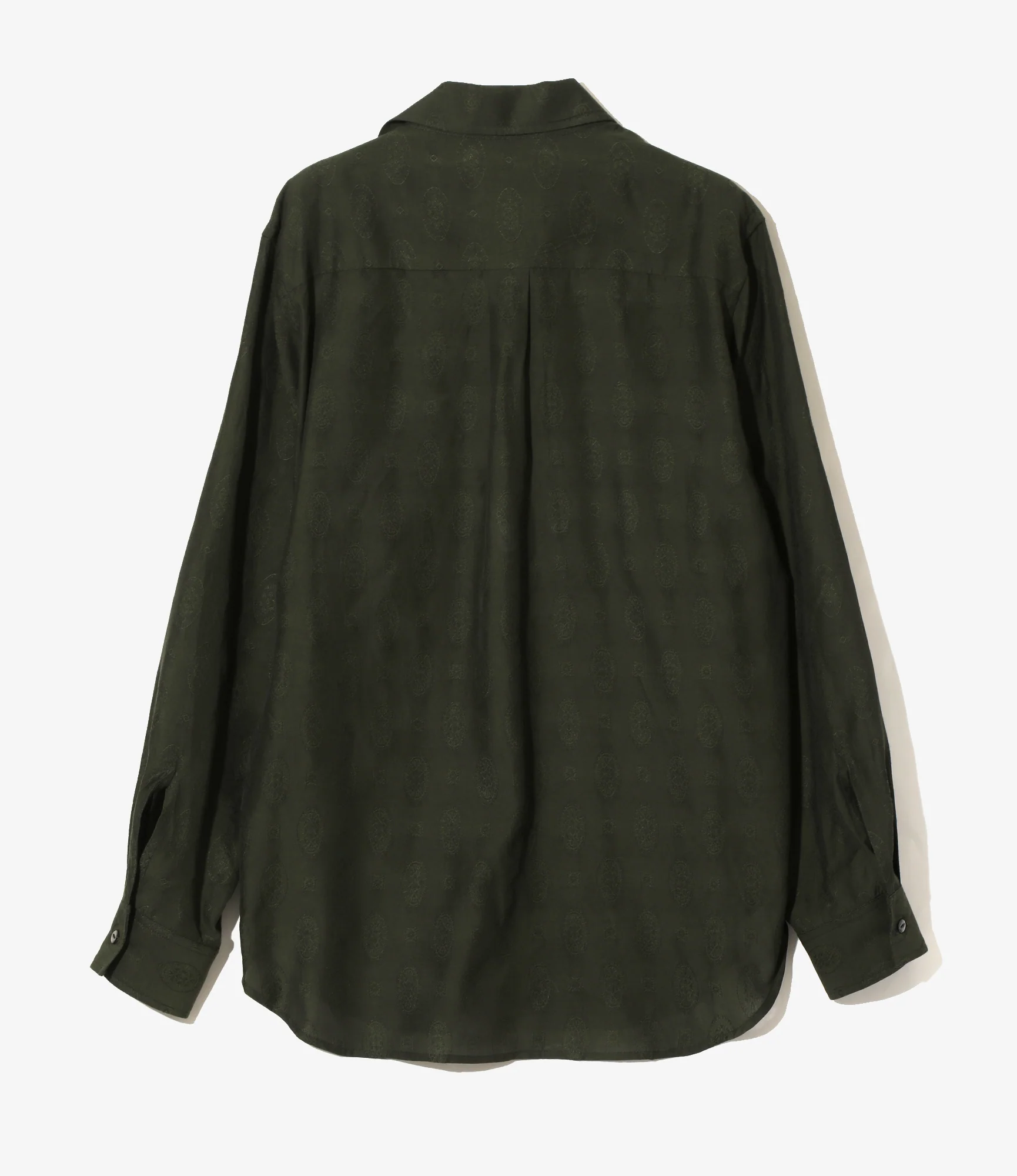 Italian Collar Shirt - Dk. Green- Fine Pattern Jacquard - Image 4