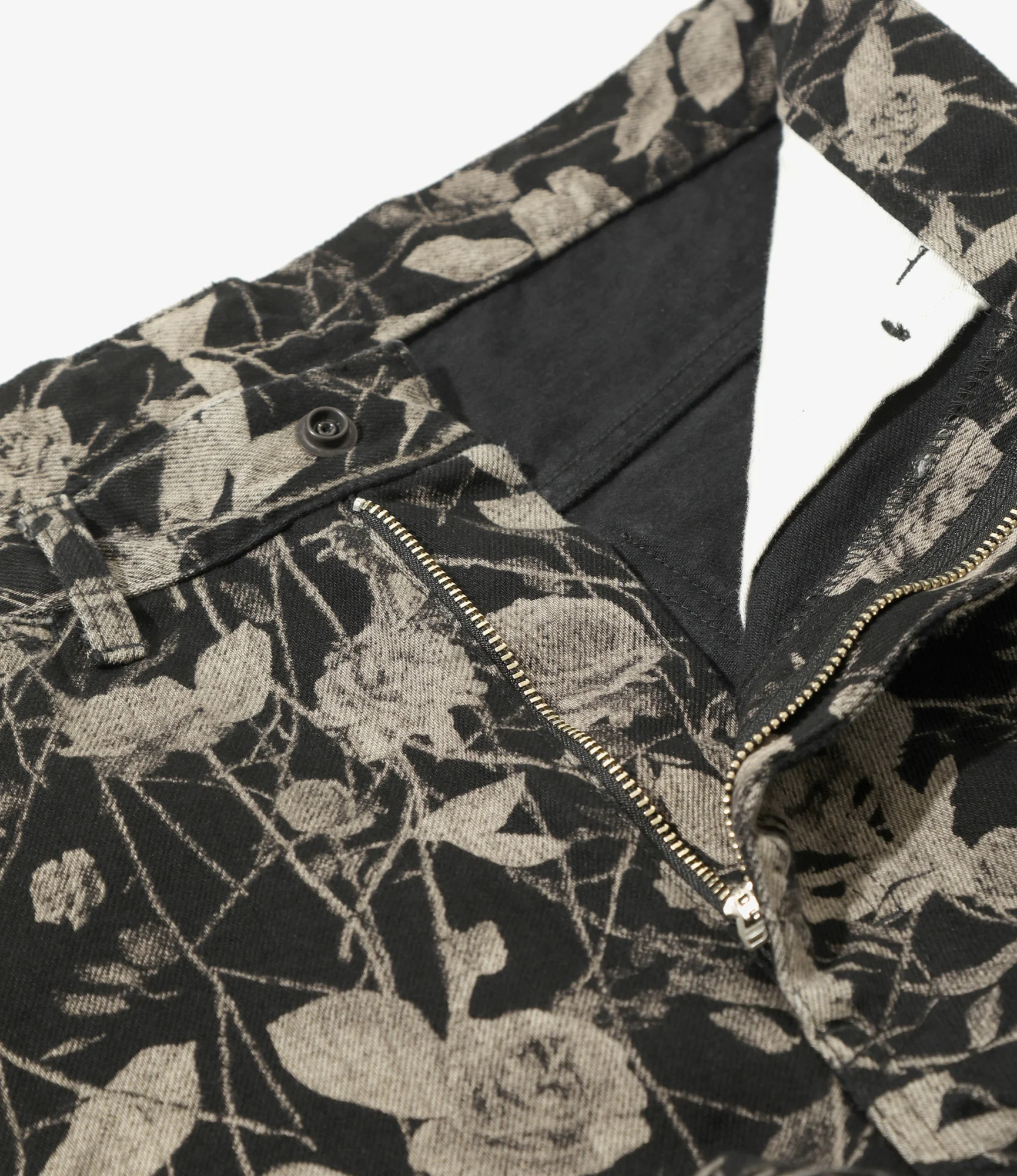 Boot-Cut Jean - Black - 13oz Denim / Rose Printed - Image 3