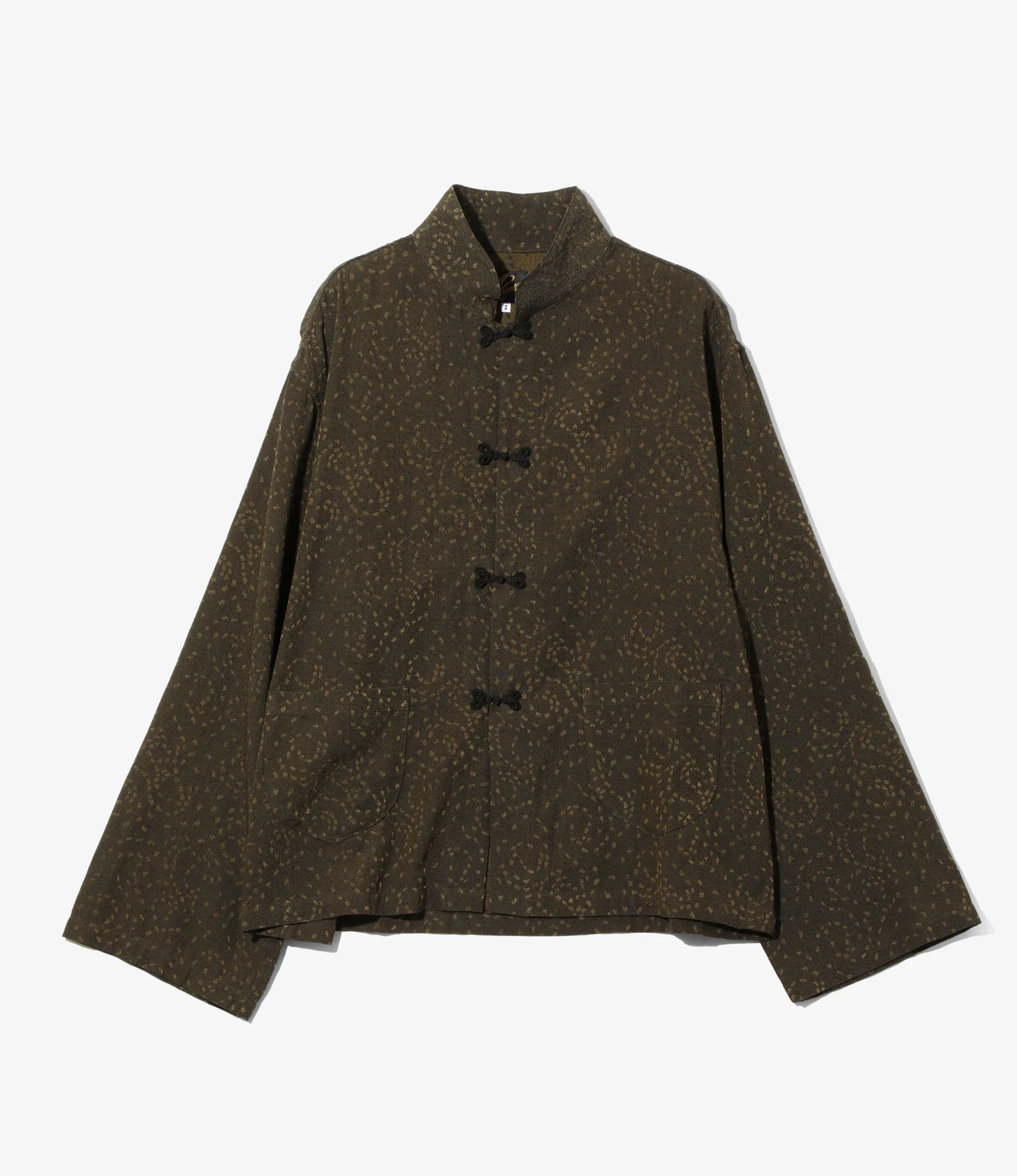 China Shirt - Olive - Abstract Jacquard