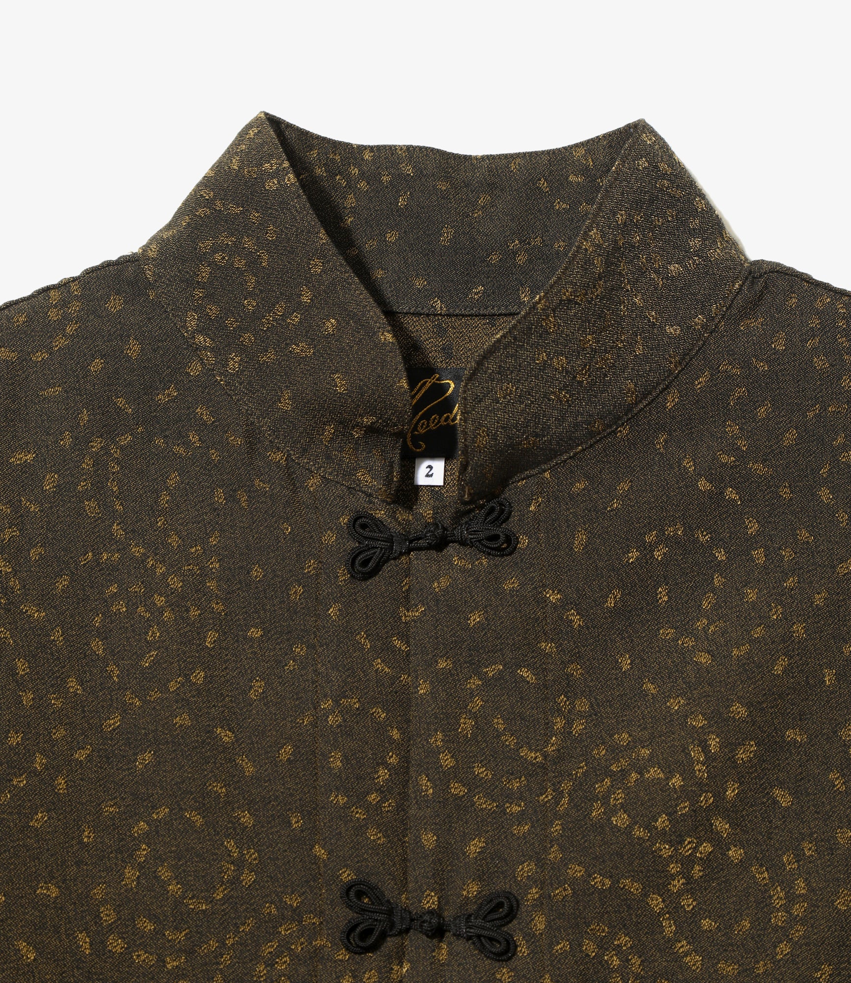 China Shirt - Olive - Abstract Jacquard - Image 2