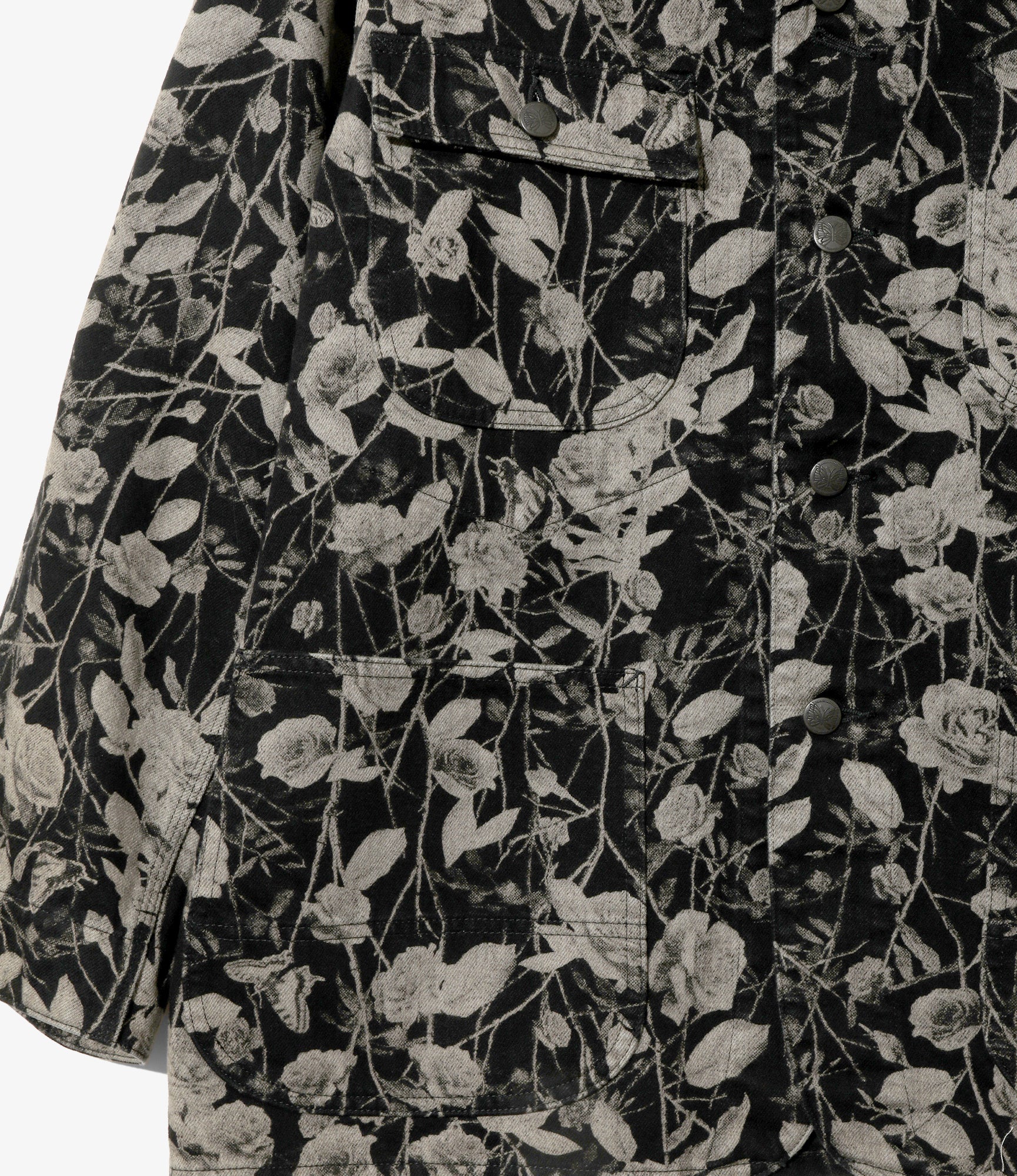 Coverall - Black - 10oz Denim / Rose Printed - Image 3