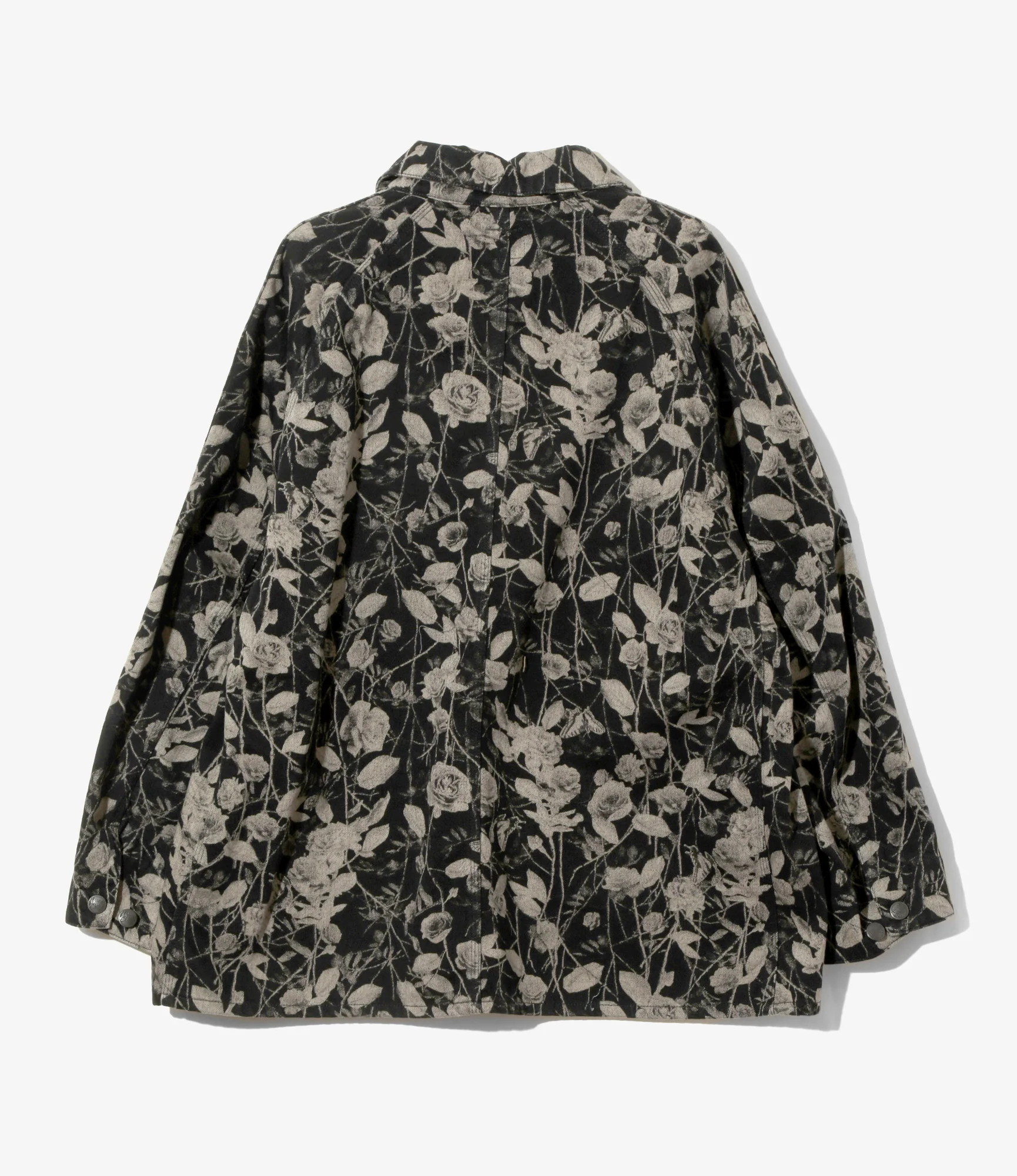 Coverall - Black - 10oz Denim / Rose Printed - Image 4