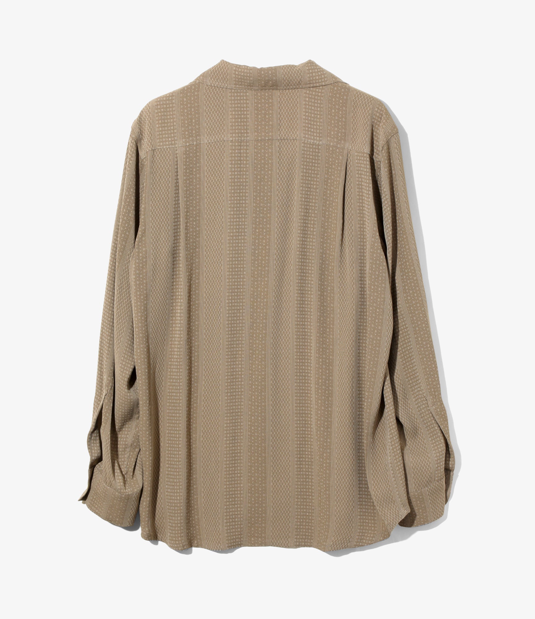 Open Collar Shirt - Brown - Faulourd Stripe Jacquard - Image 4