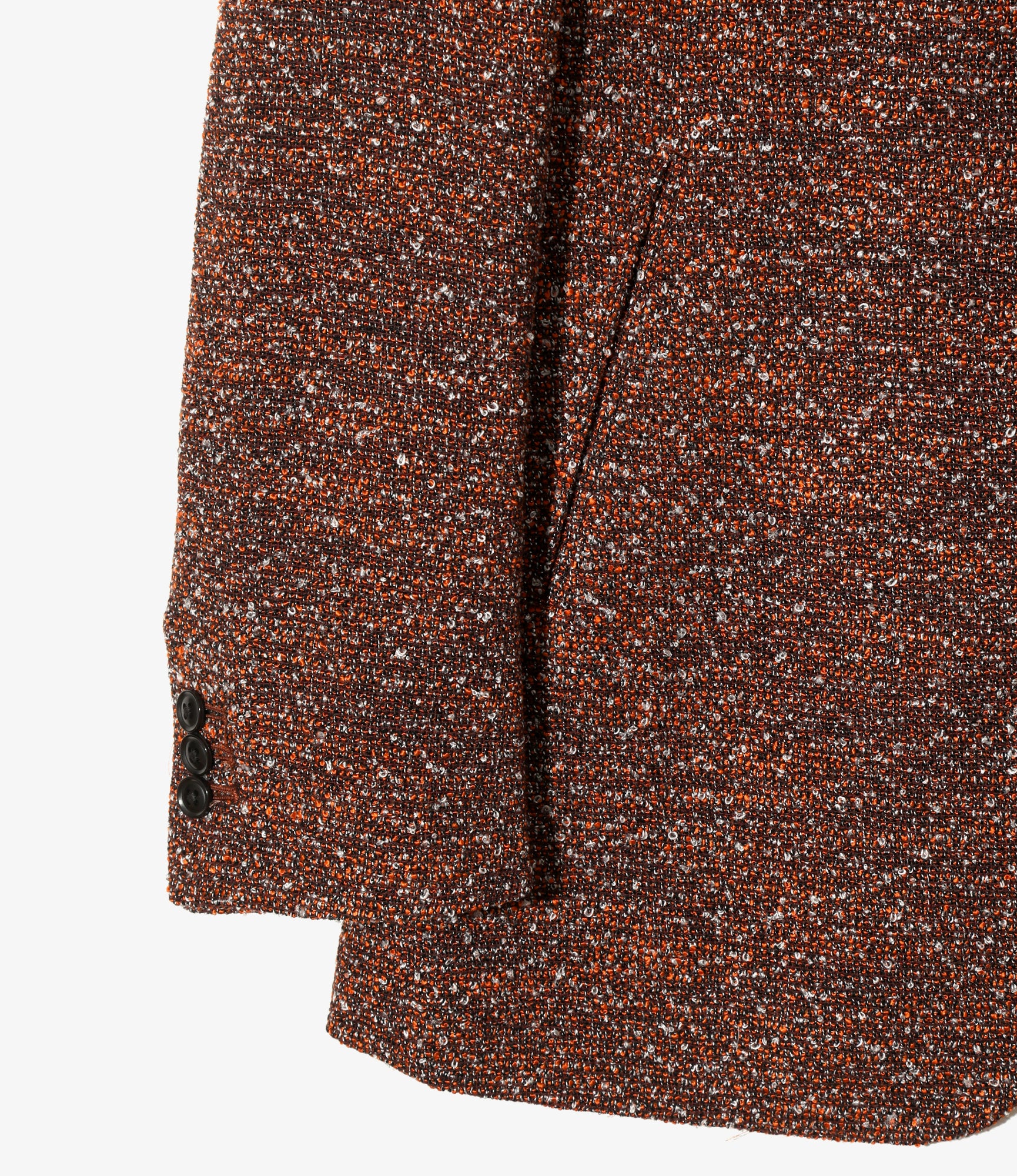 Peaked Lapel Jacket - Orange - Lame Tweed Plaid - Image 3
