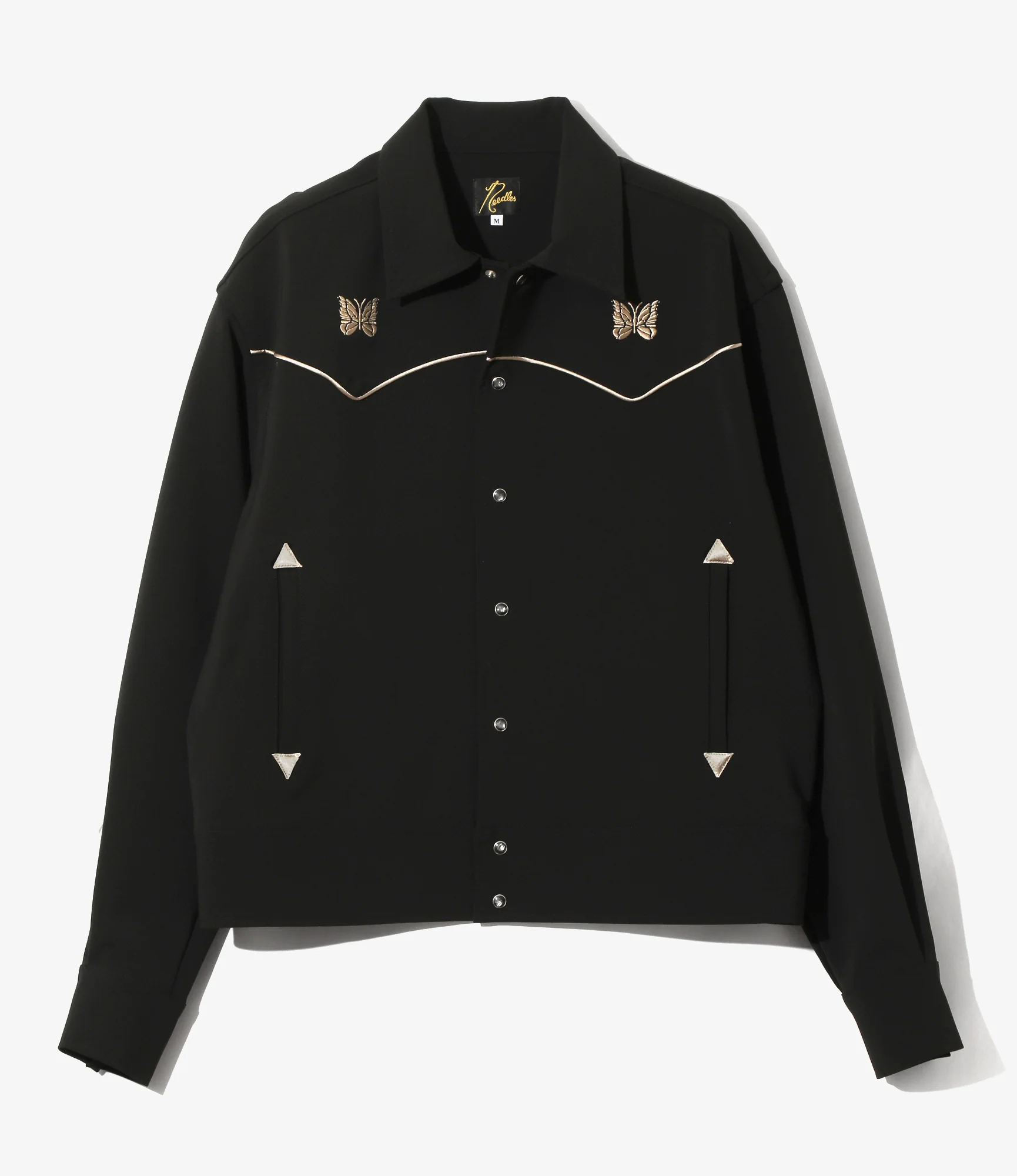 Piping Cowboy Jacket - Black - Poly Double Cloth