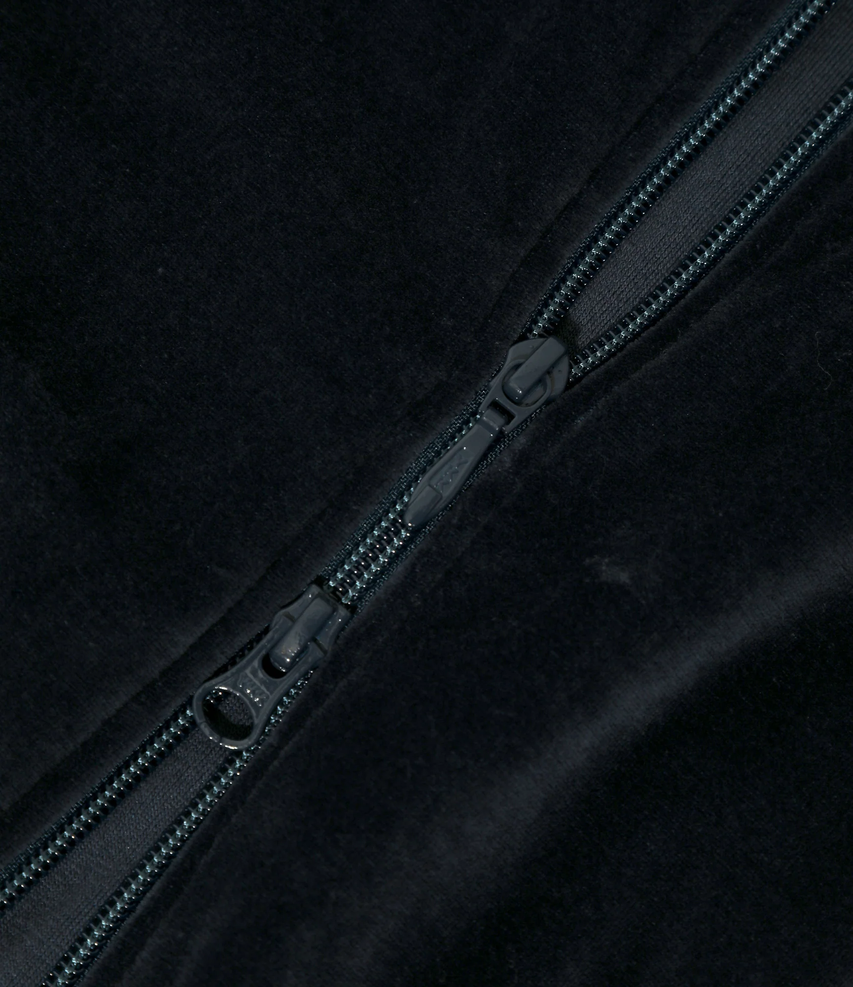 Rib Collar Track Jacket - Steel Blue - C/PE Velour - Image 5