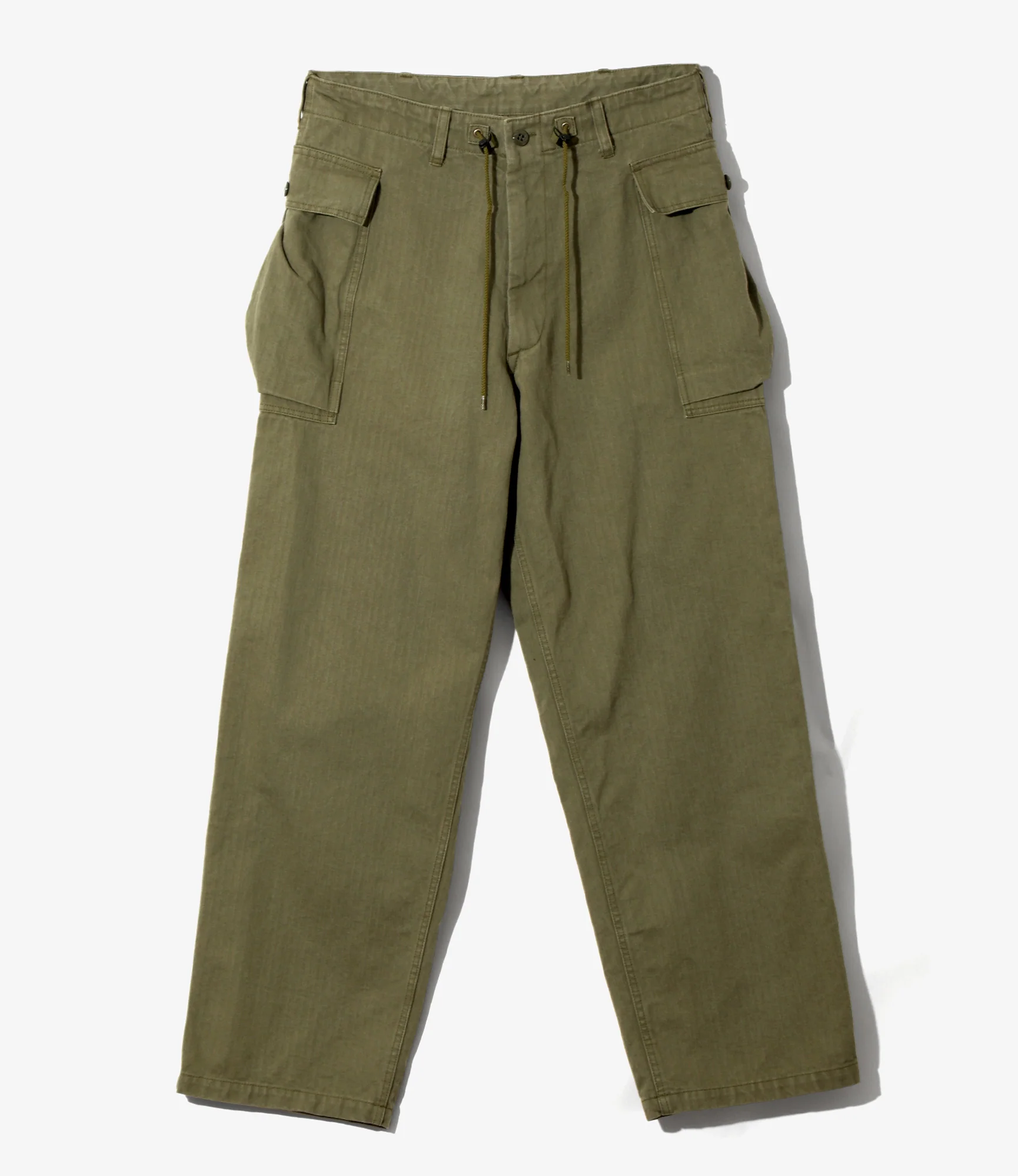 String Field Pant - Olive - Cotton Herringbone