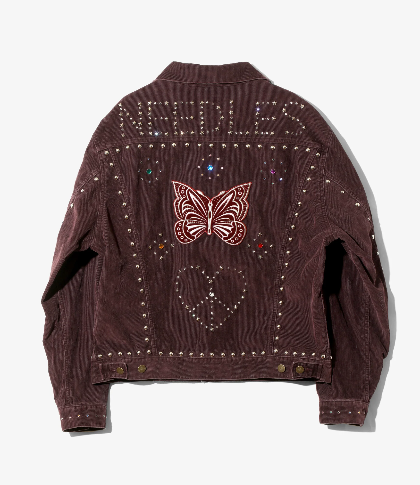 Studded Jean Jacket - Burgundy - 14W Corduroy - Image 4