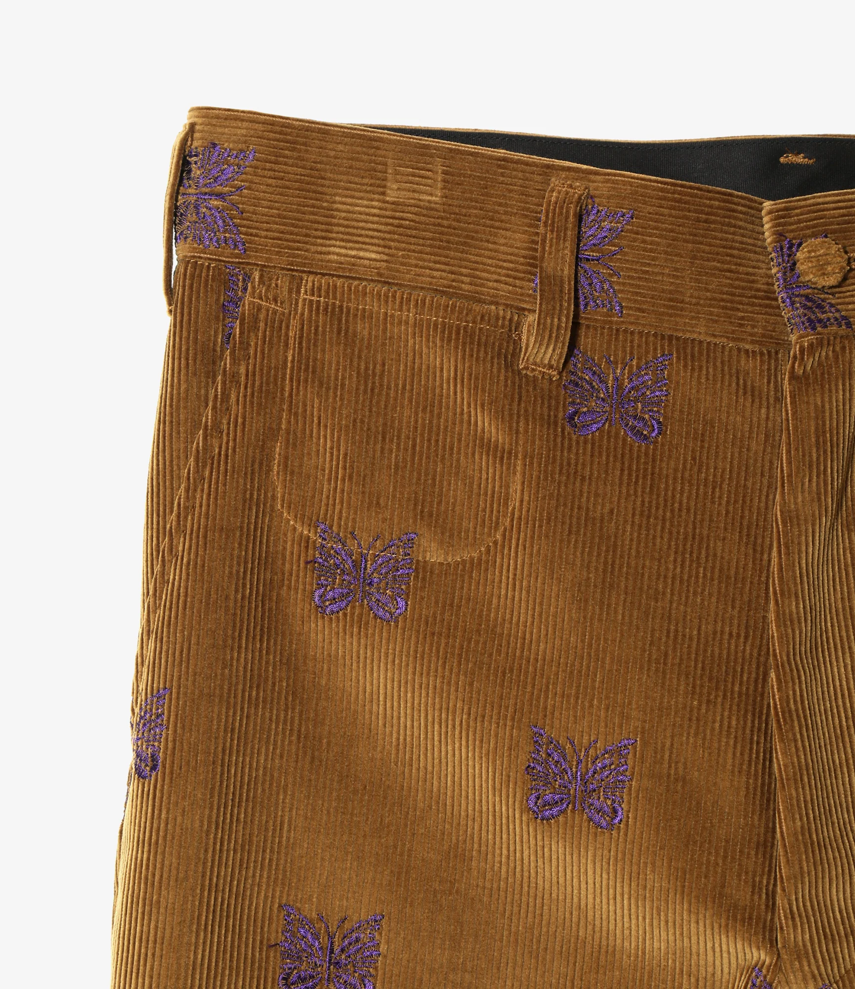 Straight Trouser - Tan - Papillon Emb. Corduroy - Image 2