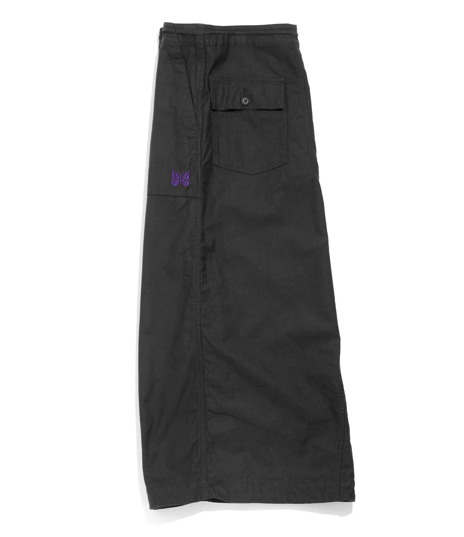Women's String Fatigue Skirt - Black - Reversed Sateen - Image 4