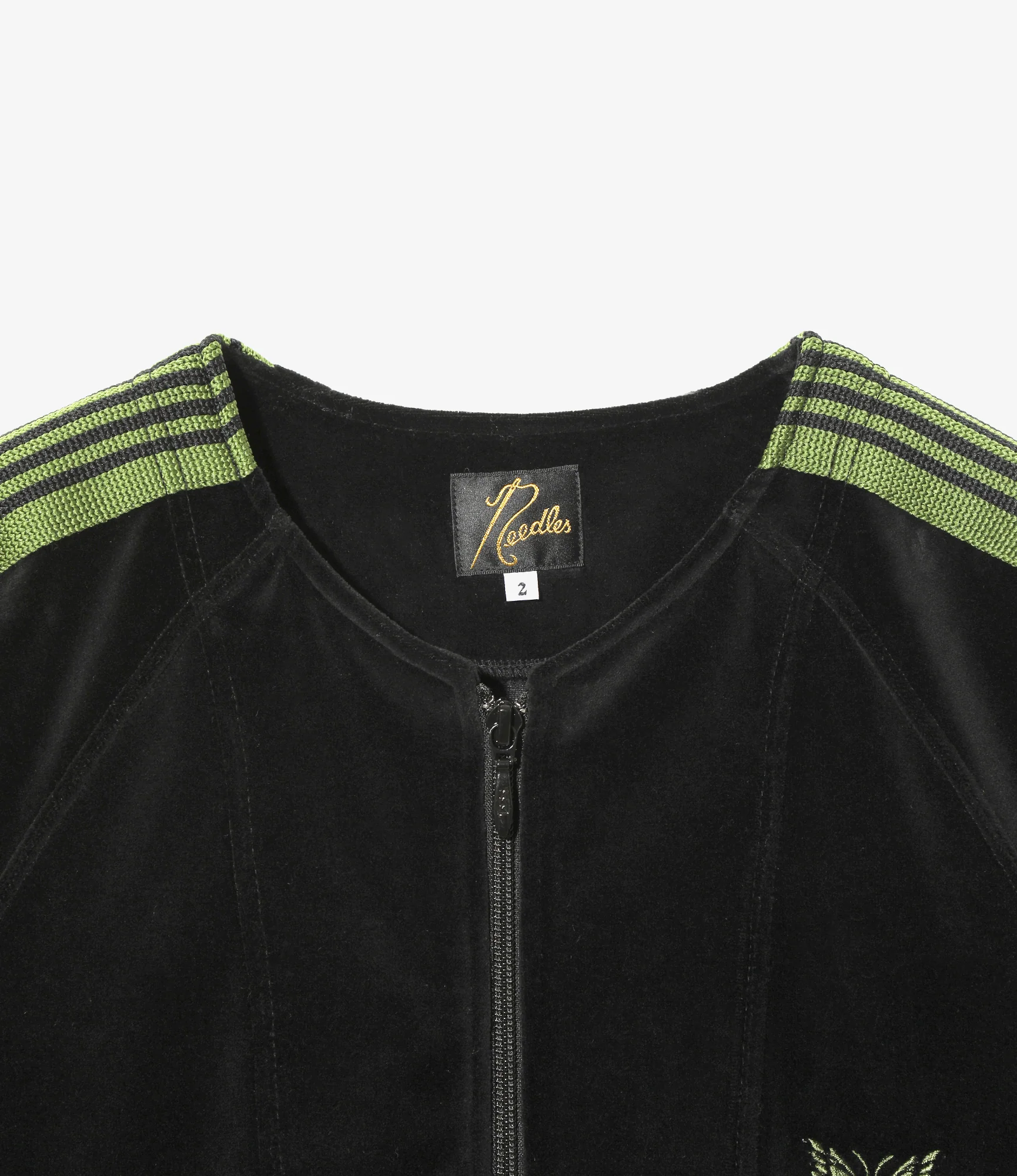 Women's Zipped Track Cardigan - Black - C/PE Velour - Image 3