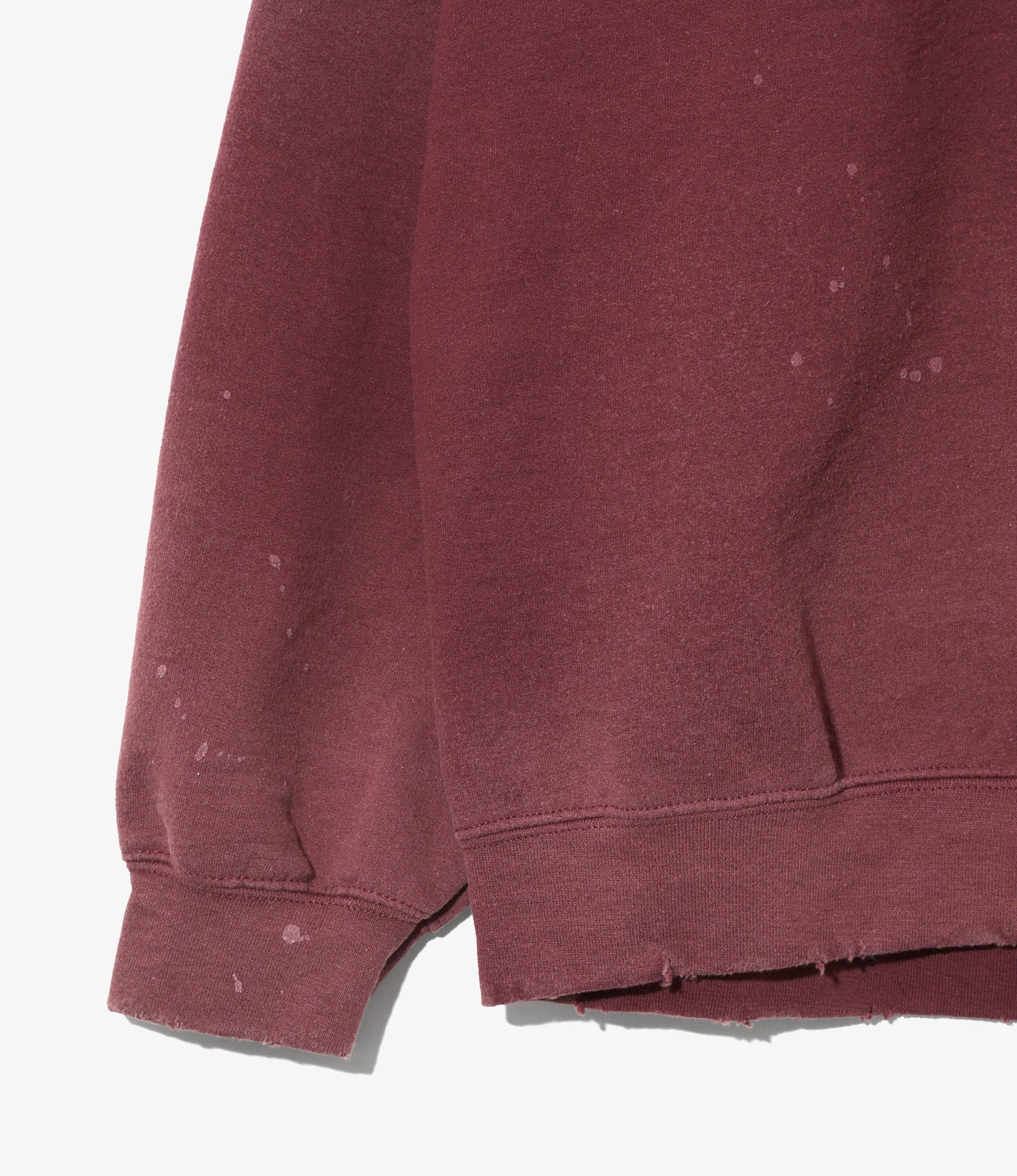 Needles x Sasquatchfabrix - Slowgun Sweat Shirt - Bordeaux - Peace to World / Solid - Image 5