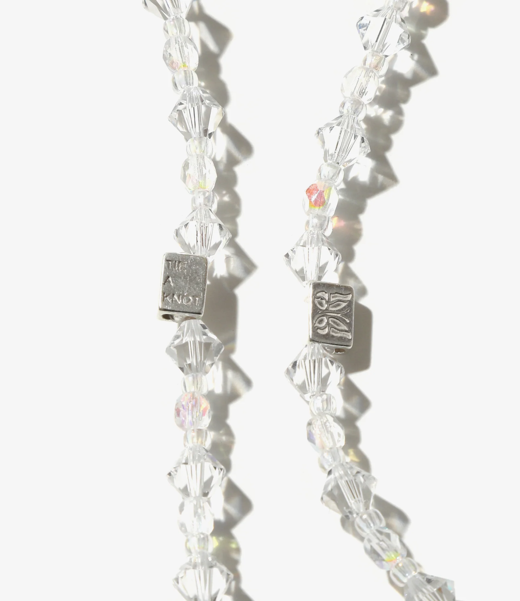 Needles x Tie A Knot - Crystal Beads Long Necklace - Clear x Clear - Image 2