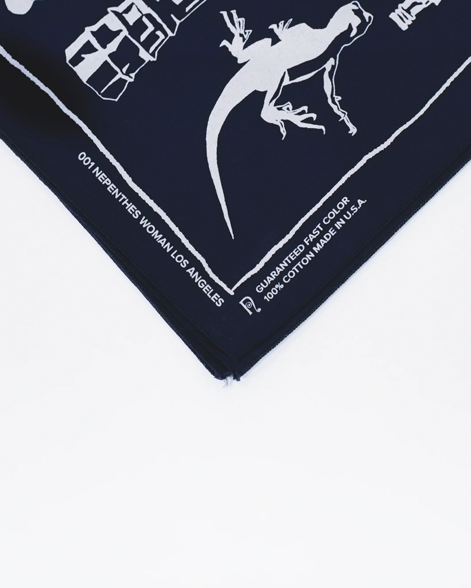 Nepenthes Woman Los Angeles - Opening Bandana - LA Motif - Navy - Image 2