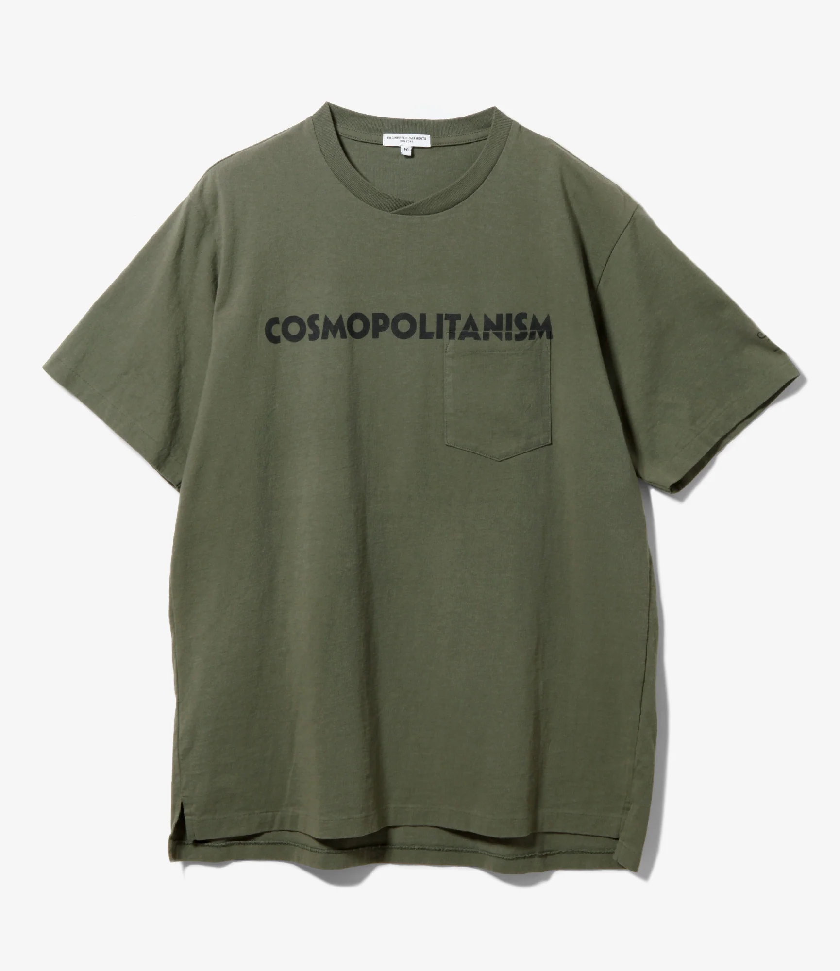Printed Cross Crew Neck T-Shirt - Olive Cosmopolitanism Print