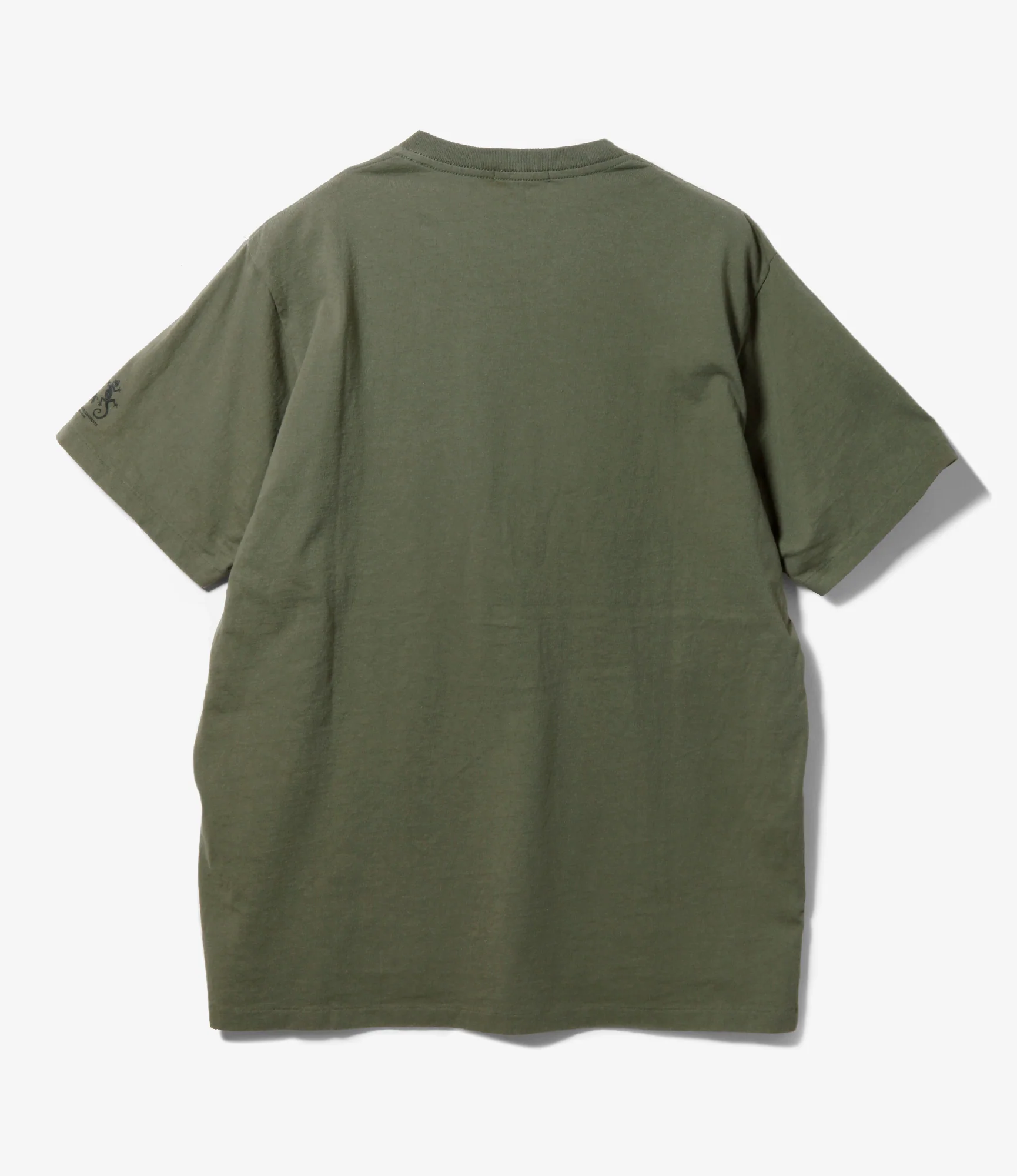 Printed Cross Crew Neck T-Shirt - Olive Cosmopolitanism Print - Image 4