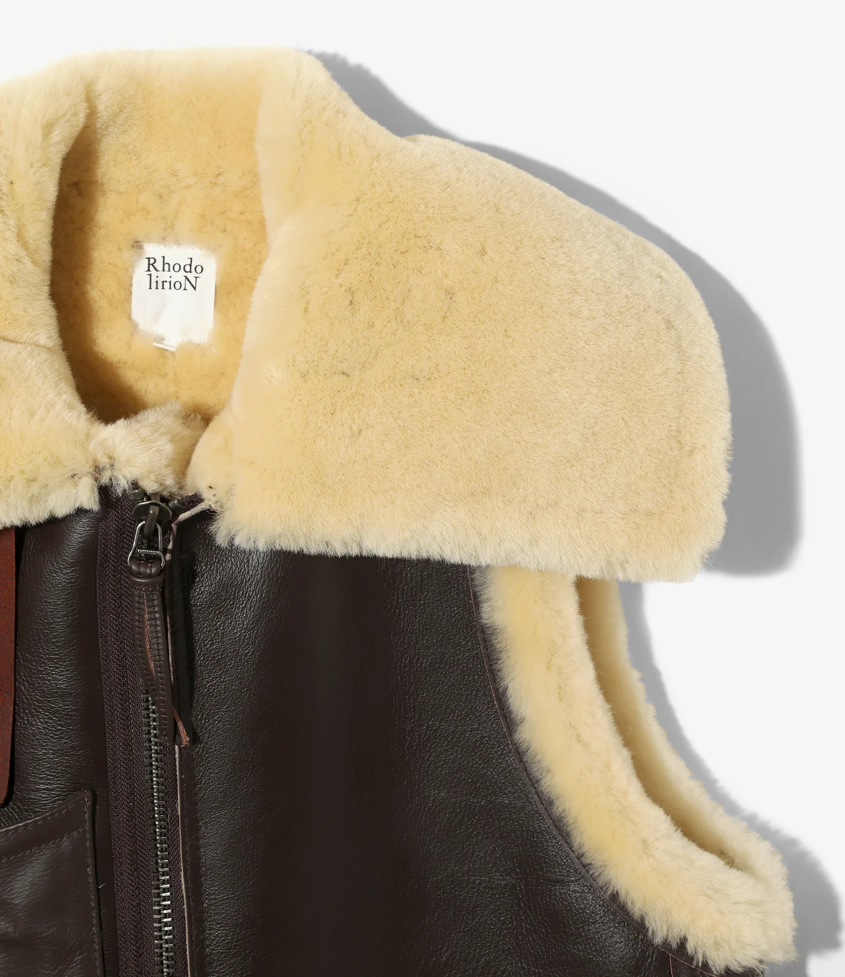 B-3 Type Vest - Dk. Brown - NZL Mouton - Image 2