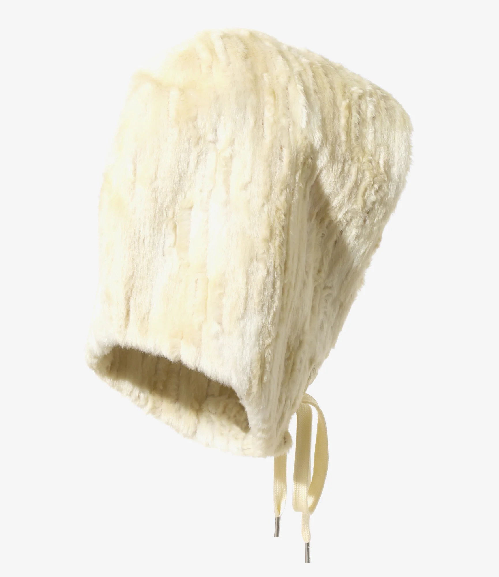 Faux Fur Hoody Scarf - Natural - Eco Fur - Image 3