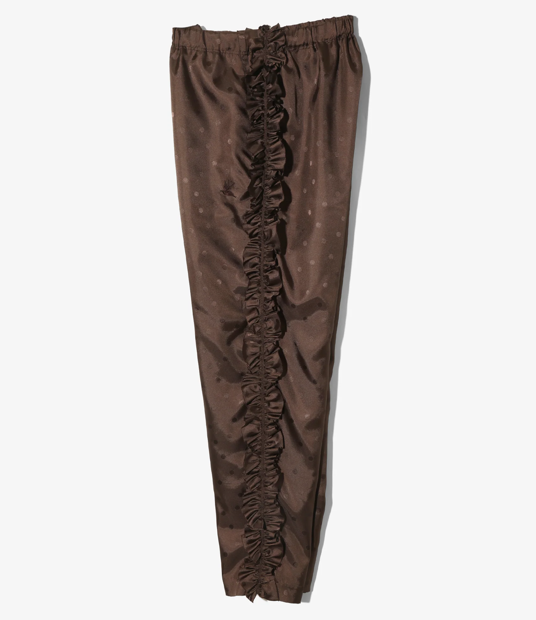 Frill Side Pants - Brown - Jacquard - Image 4