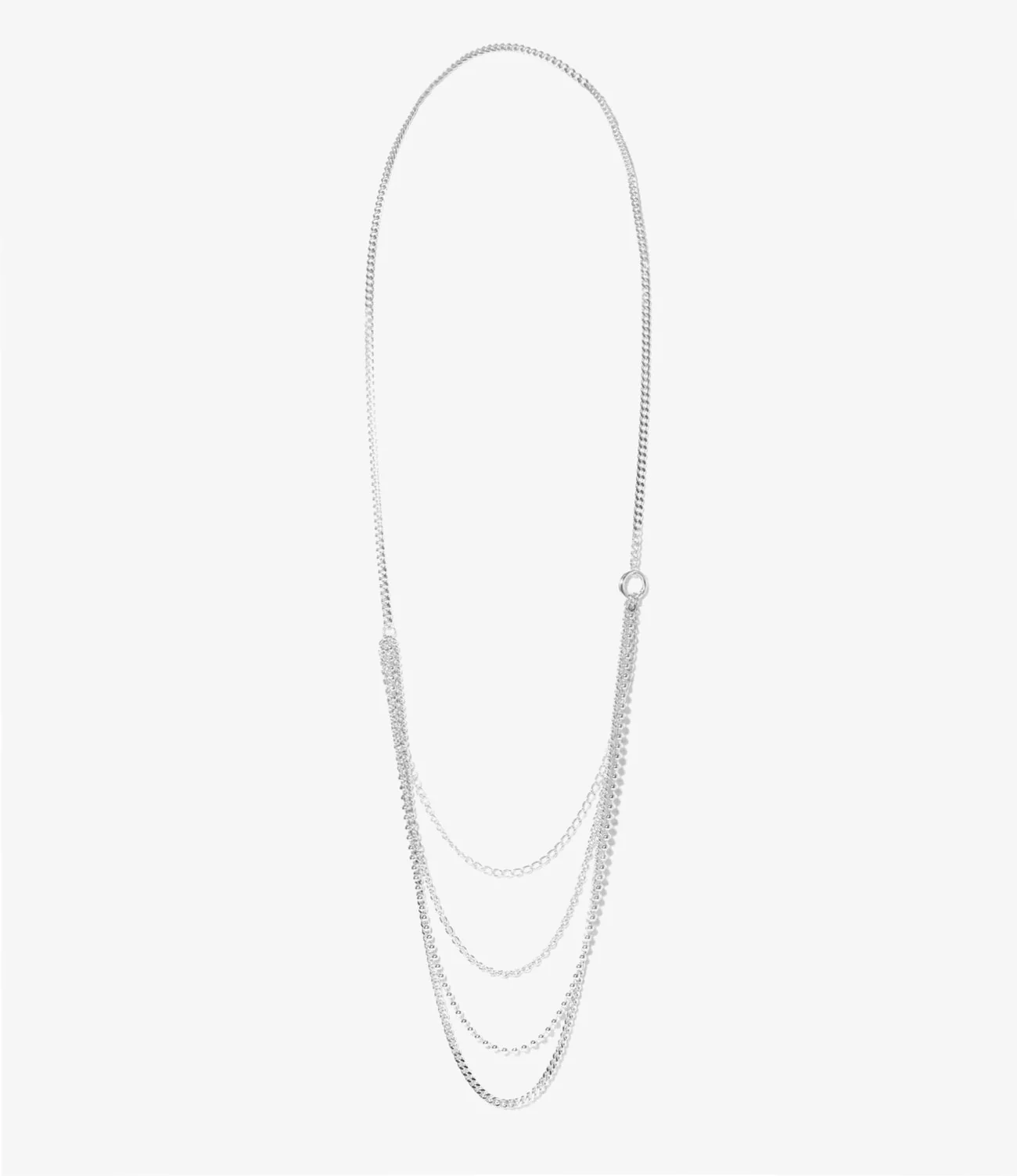 Multi Long Necklace - Silver -Chain