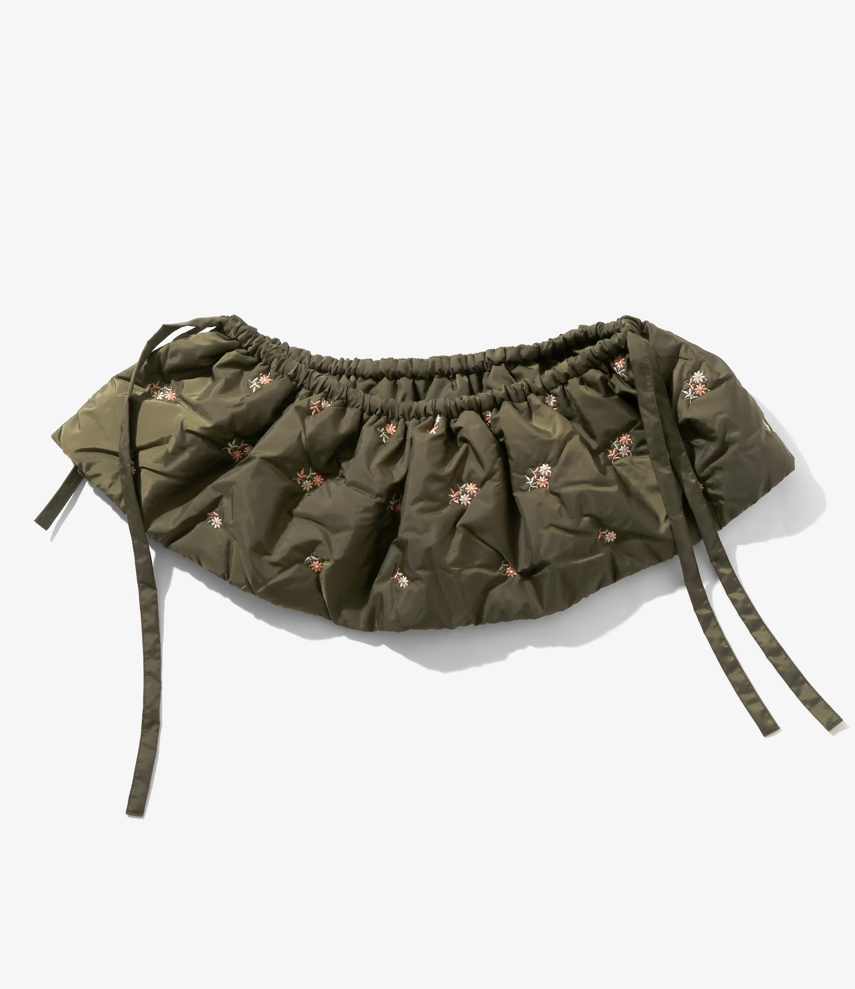 Padded Variation Apron - Olive - Original Floral Embroidery - Image 4
