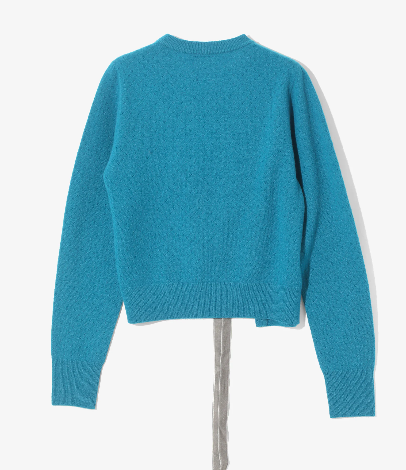 Ribbon Cardigan - Blue - Boiled Knit - Image 4