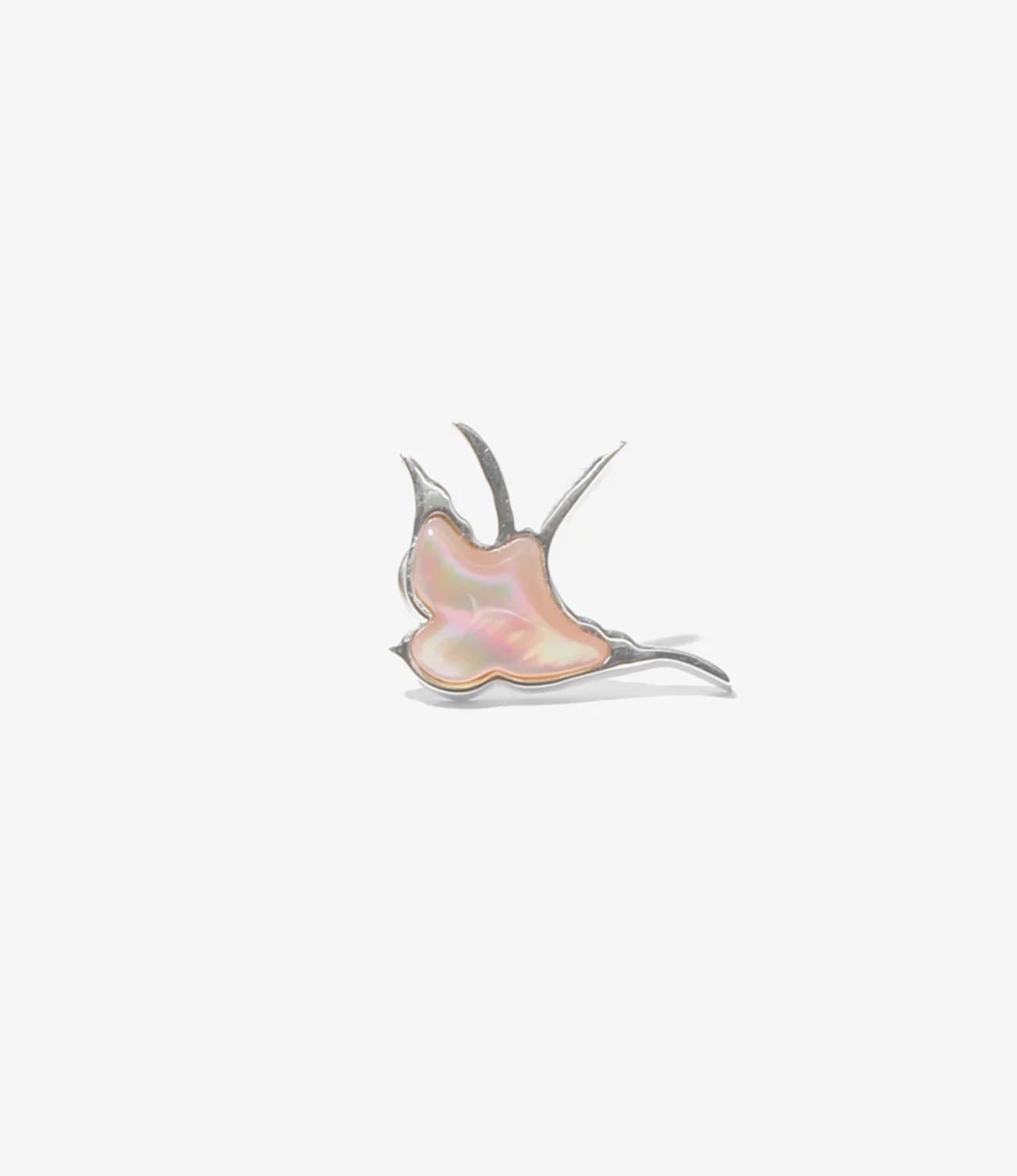 Swallow Motif One Ear Earring - Pink