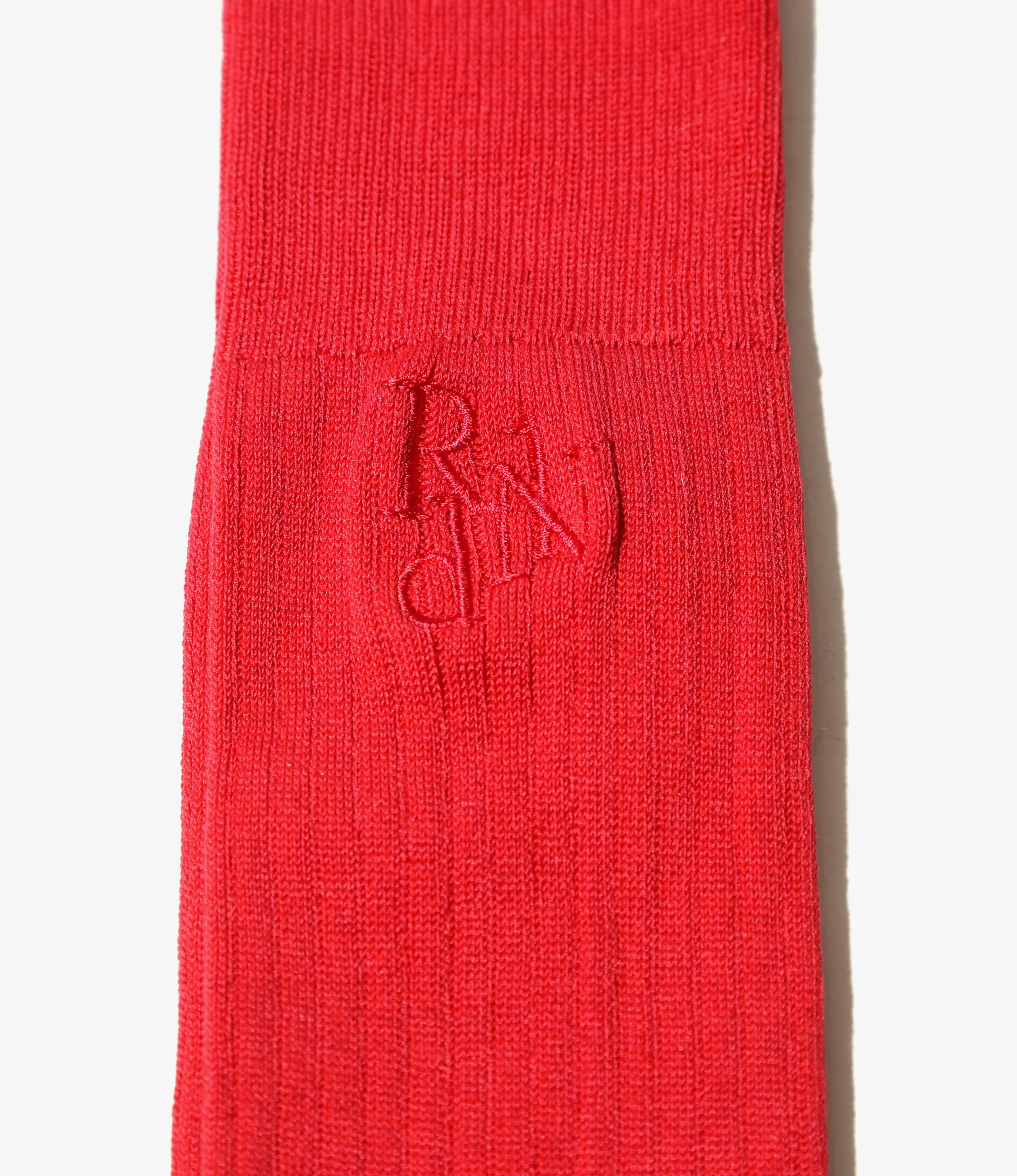 Women's Monogram Stitch Ribbed Socks - Red - Image 2