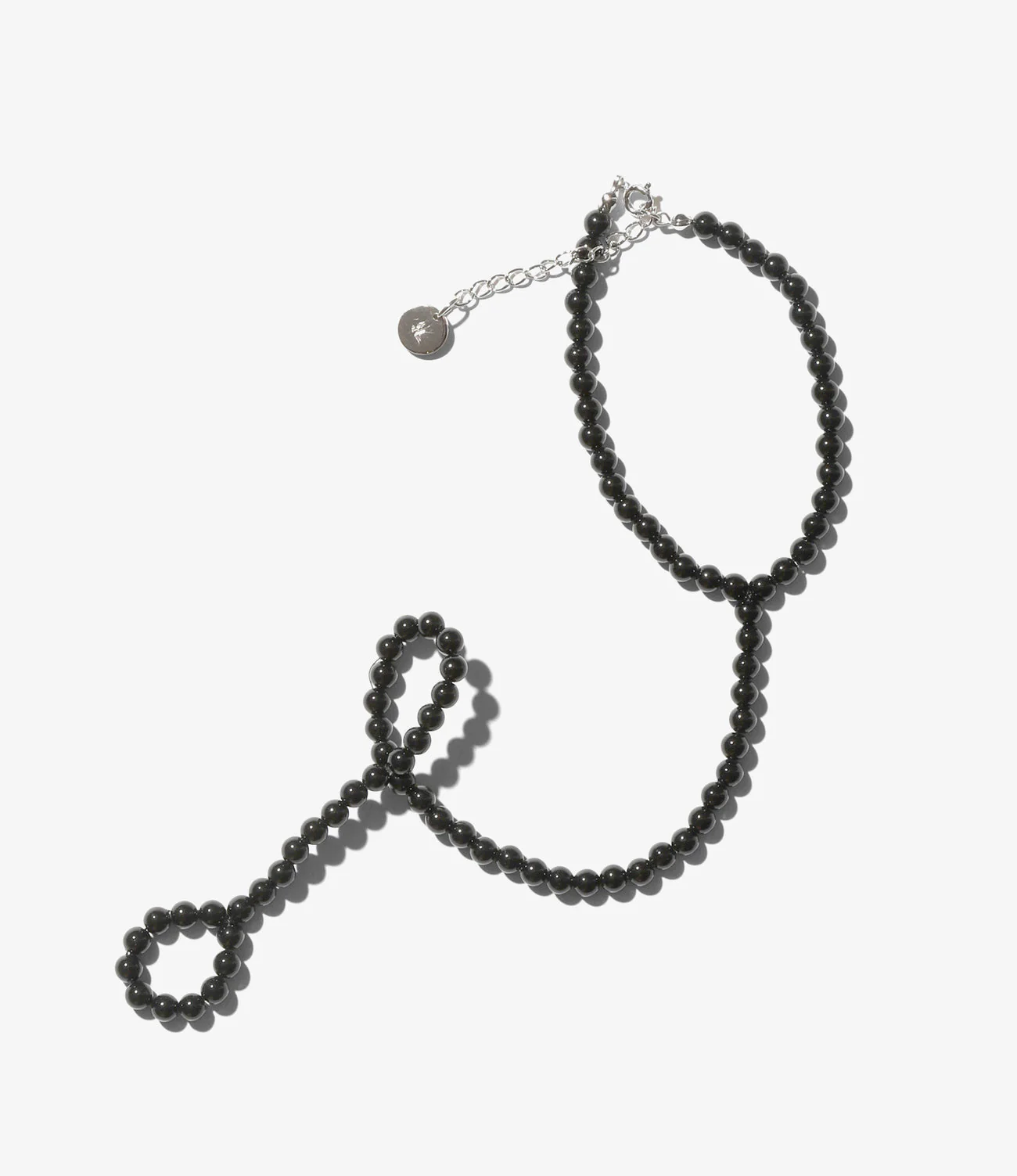Ring & Bracelet - Black Beads - Black