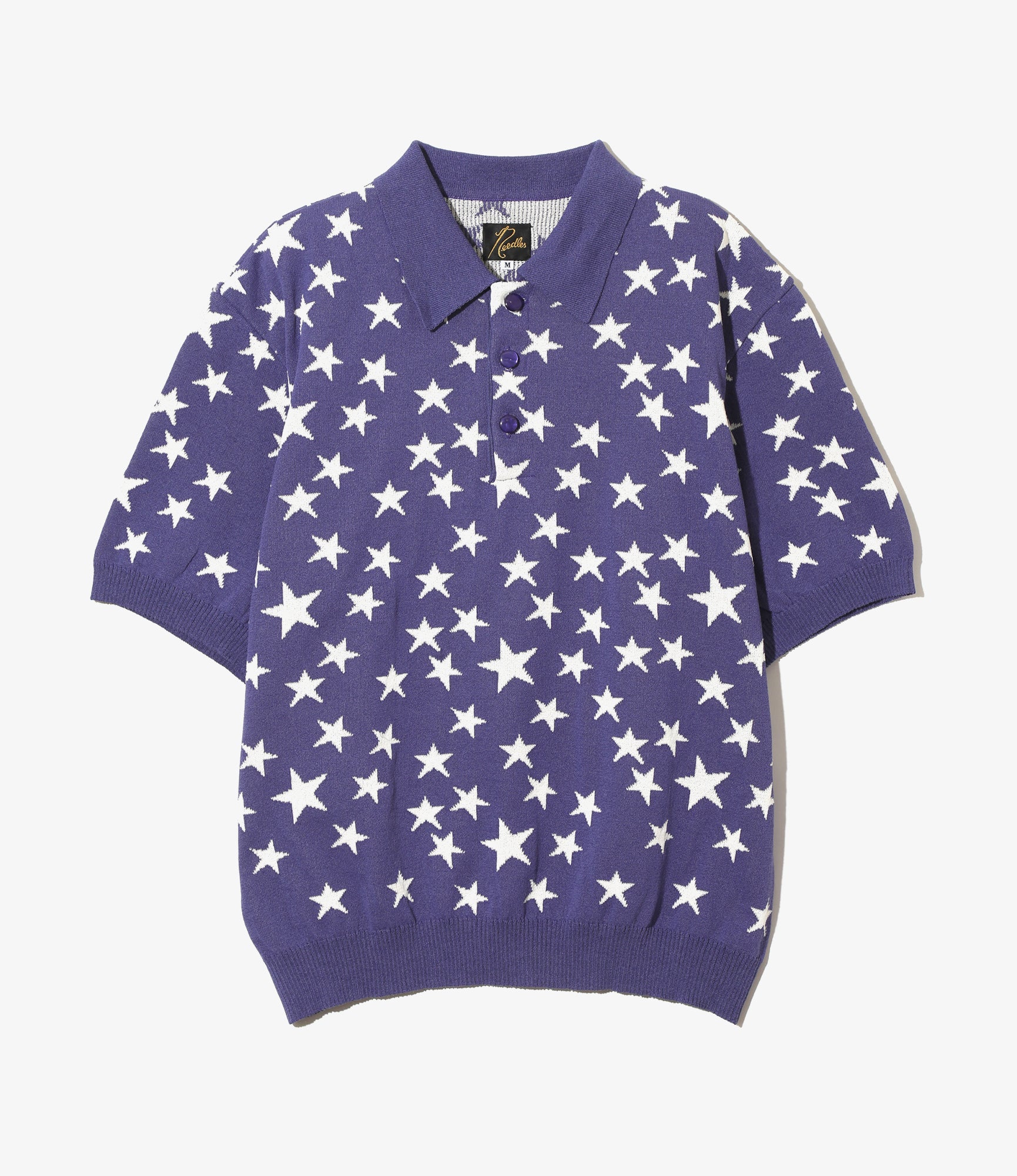 S/S Polo Sweater - Purple - PE/ Washi Knit/ Star