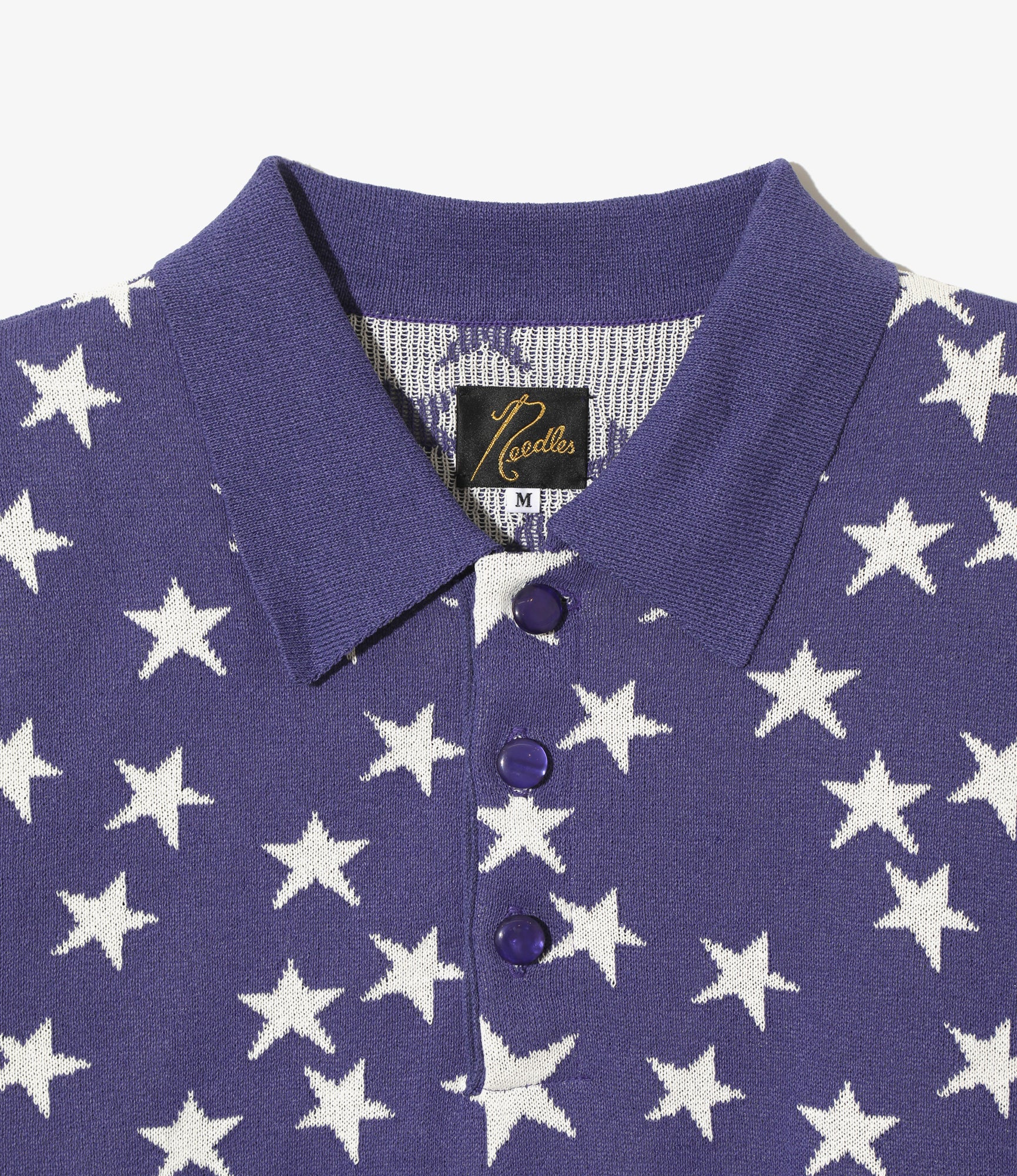 S/S Polo Sweater - Purple - PE/ Washi Knit/ Star - Image 2