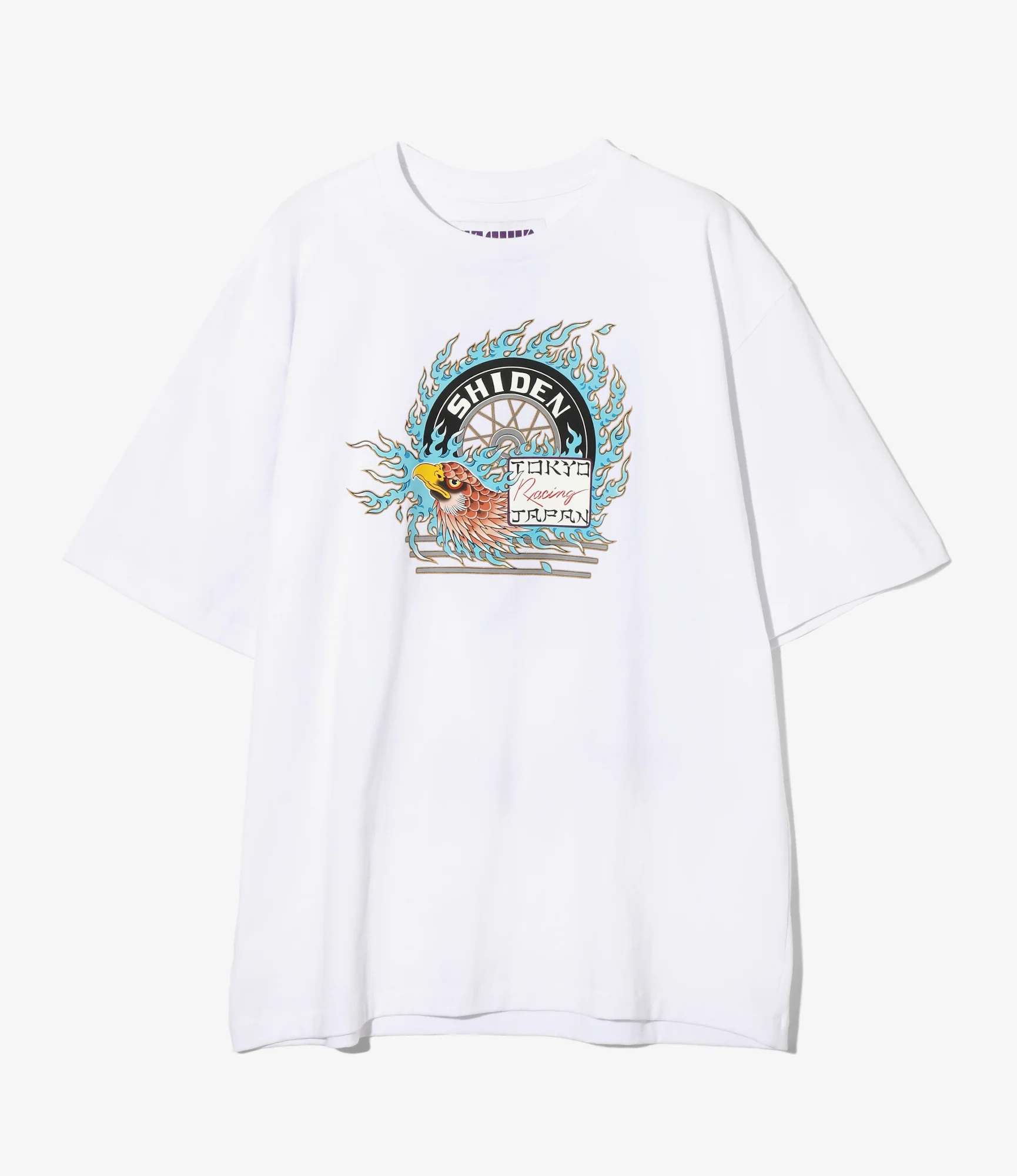 S/S Tee - White - Flame Tire